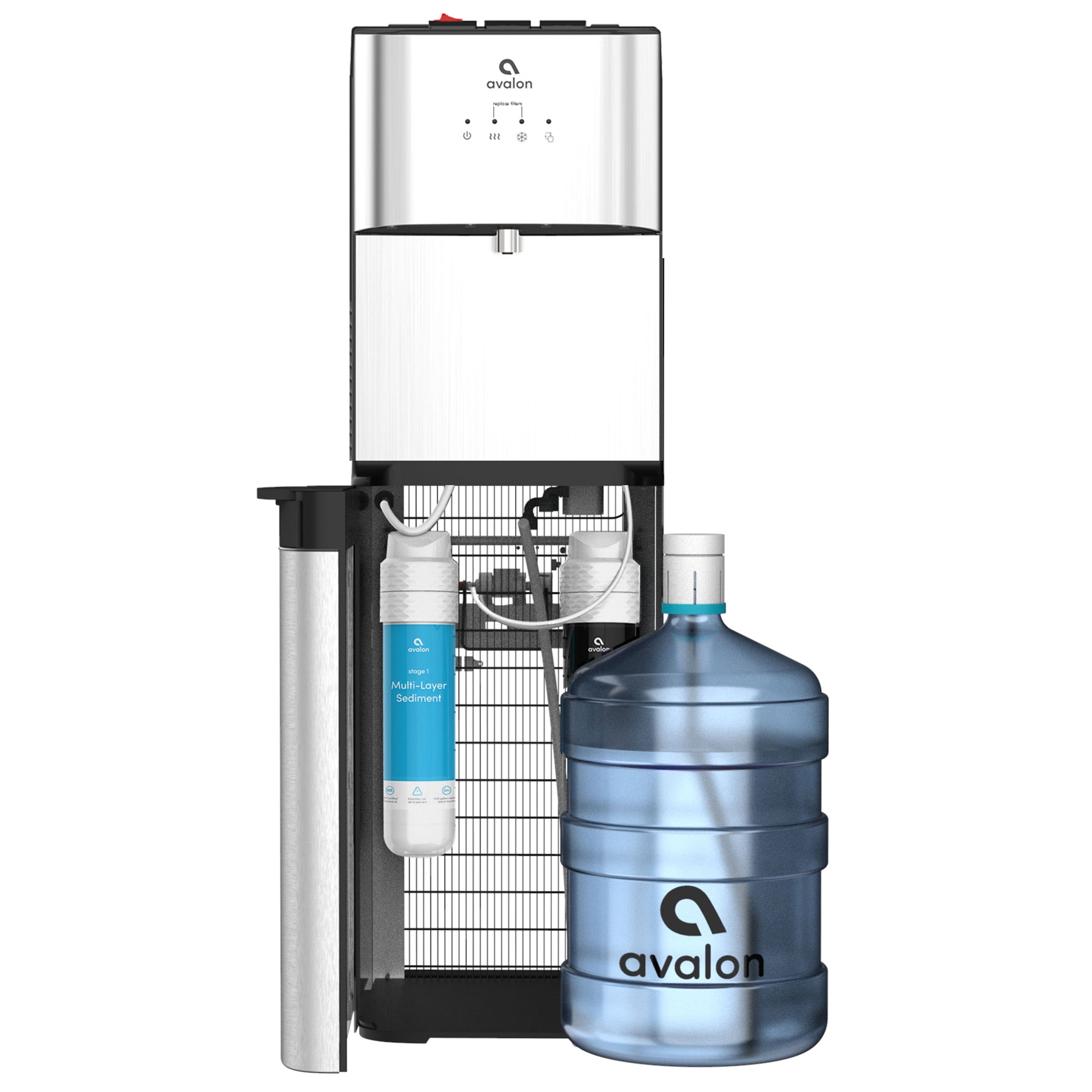 Avalon Bottom Loading Stainless Steel Water Cooler with Filtration (Silver, 3 Gallon) 2827j