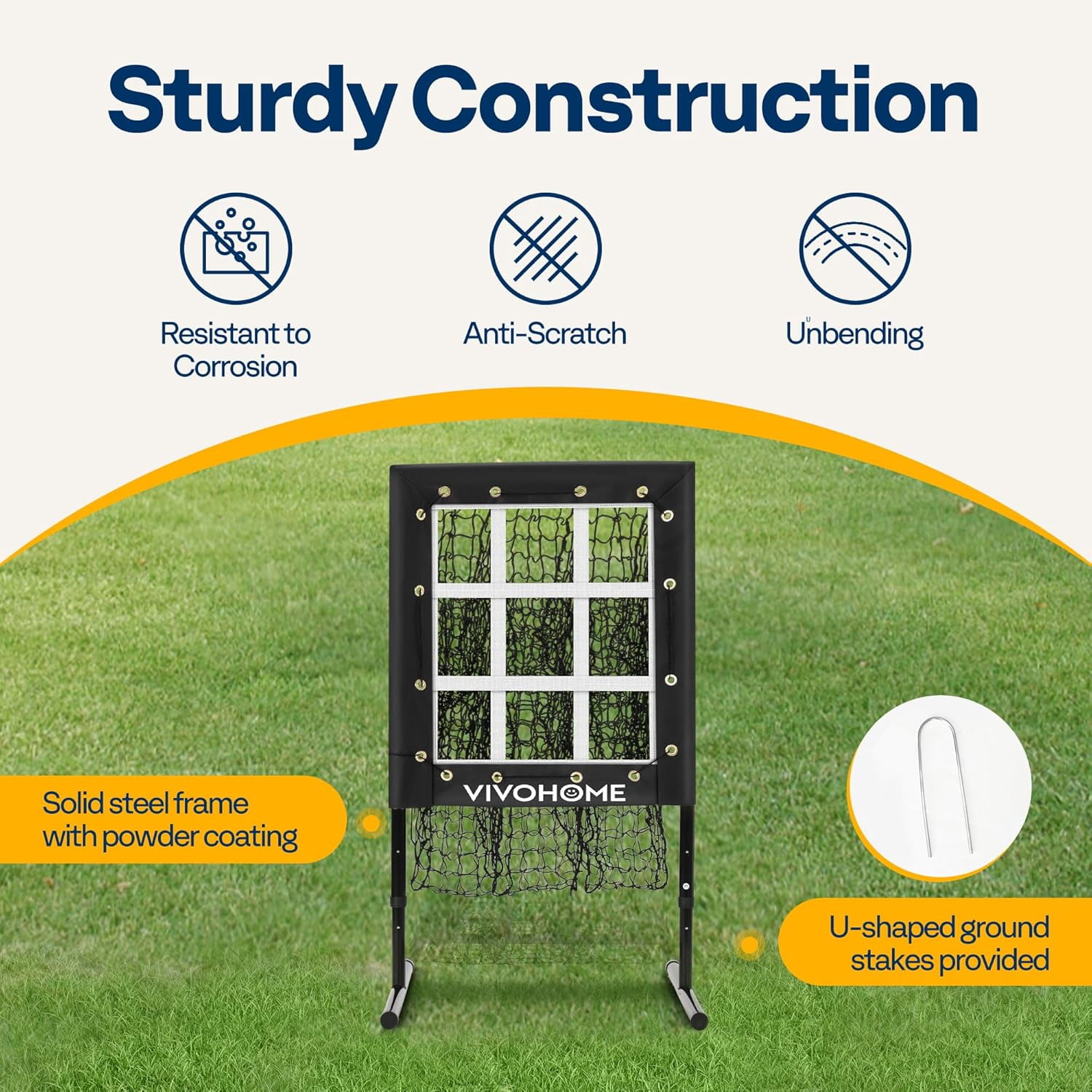 SPECSTAR 9-Pocket Baseball Softball Pitching Net, Adjustable Height Hitting Practice Target (Black, 22 in x 18 in) k3tg2