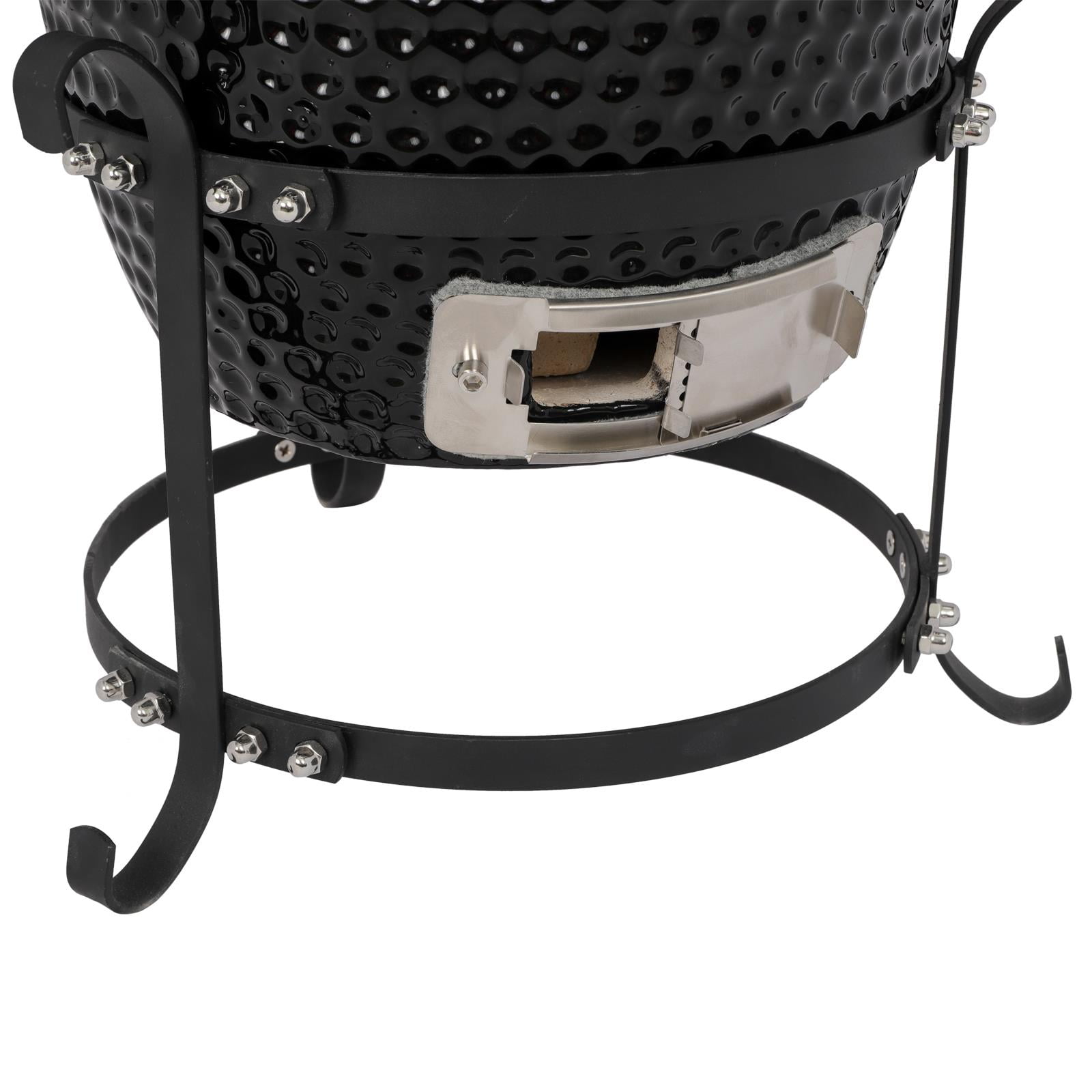 Zimtown Charcoal BBQ Grill, Ceramic Heat-Insulated Outdoor Cooking Station (Black, 13 in) 2p3uw