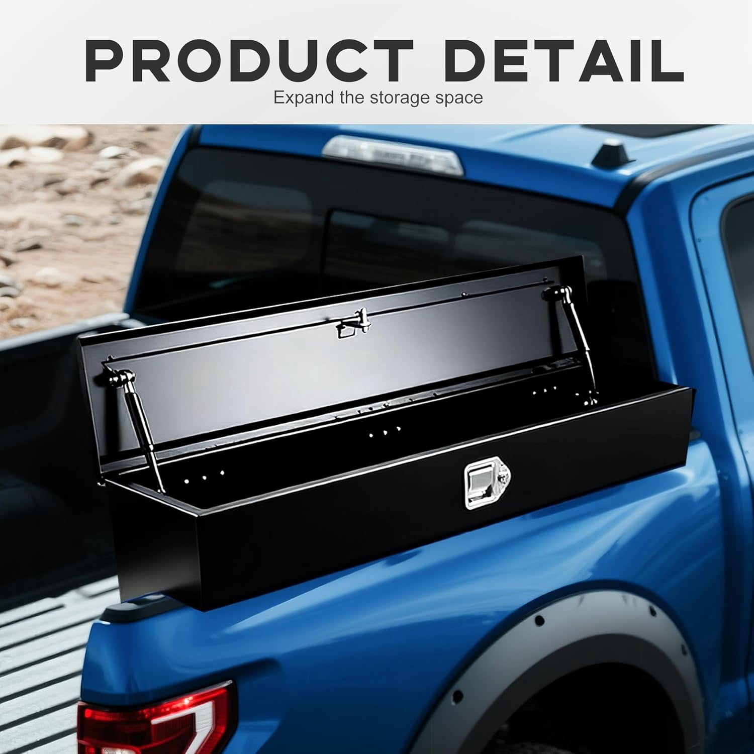 Vigorighter Steel Side Mount Truck Tool Box, Heavy-Duty Pickup Rail Storage with Lock and Keys (Black, 36 in x 12 in x 12.5 in) gq2nt