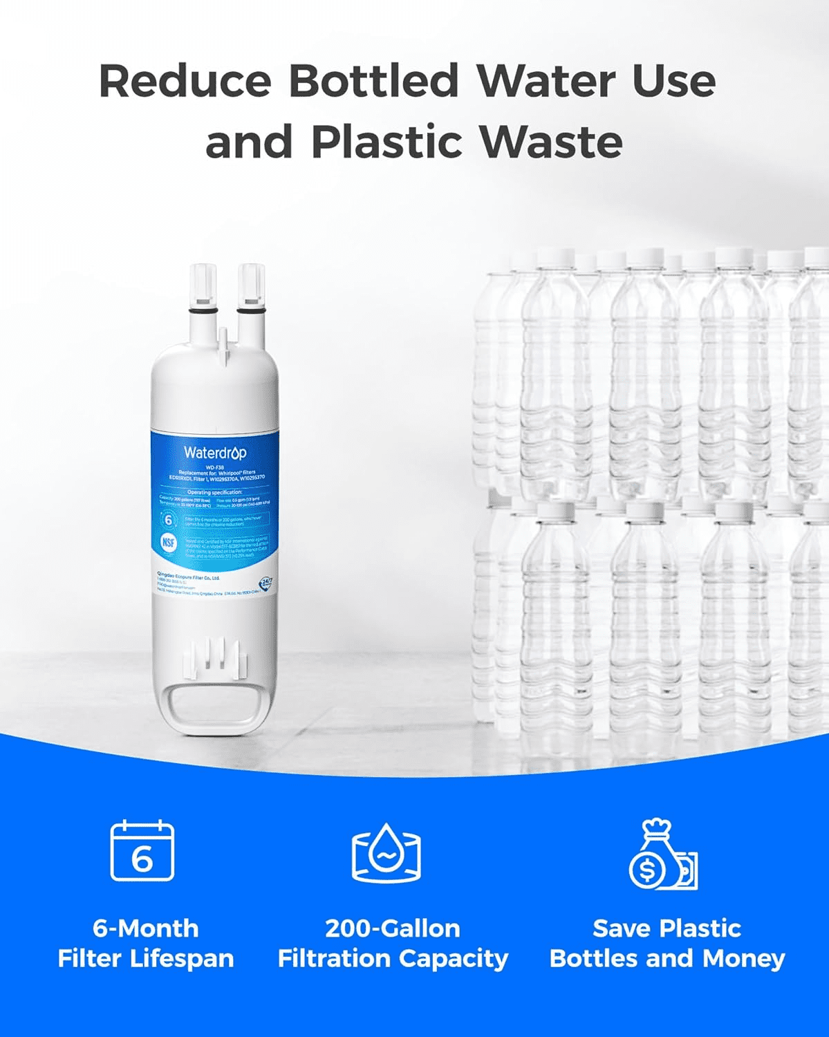 Waterdrop EDR1RXD1 Refrigerator Water Filter Replacement (2 Pack) y1ns1 - Image 6