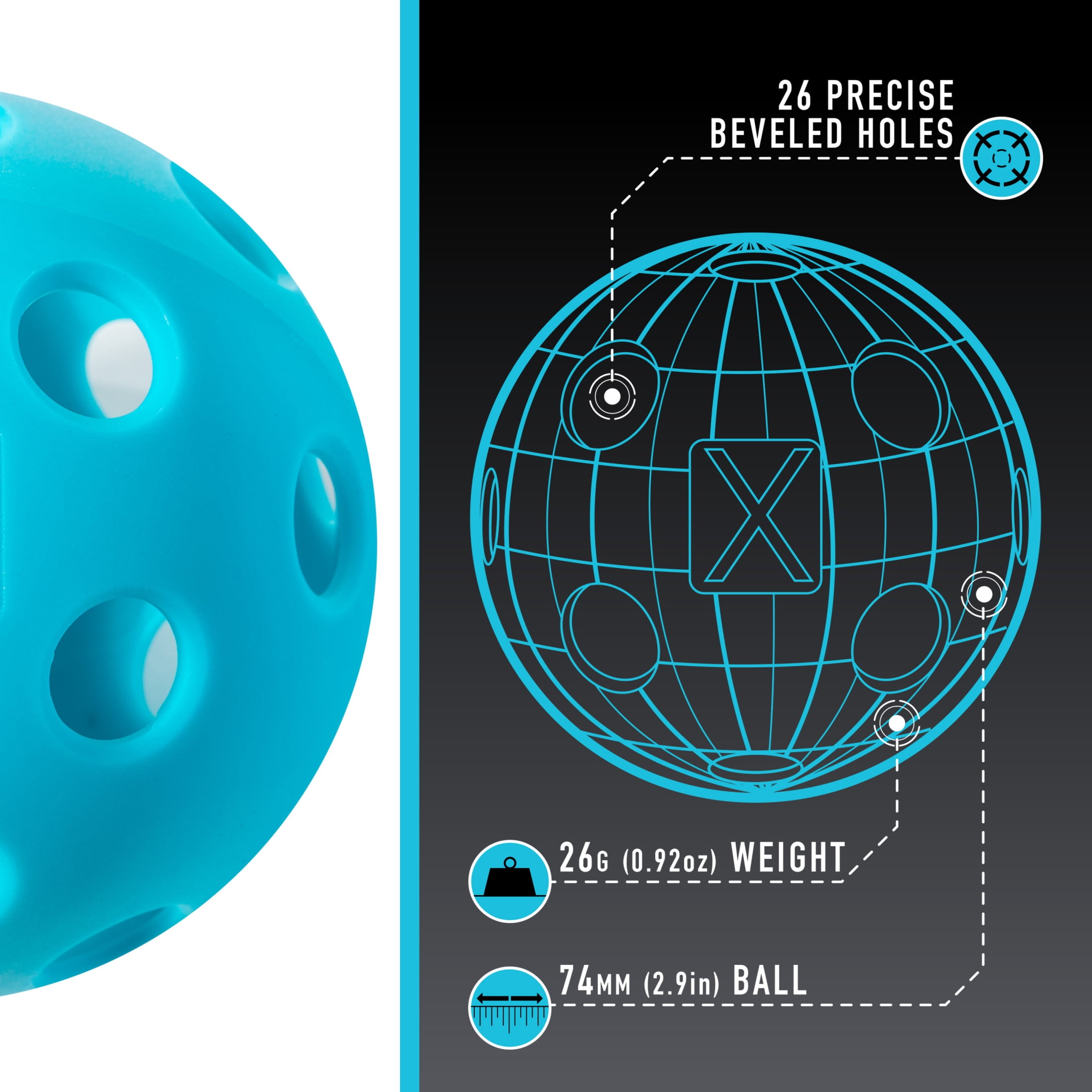 Franklin Sports X-26 Official Indoor Pickleballs (Blue, 100 Pack) jjlam