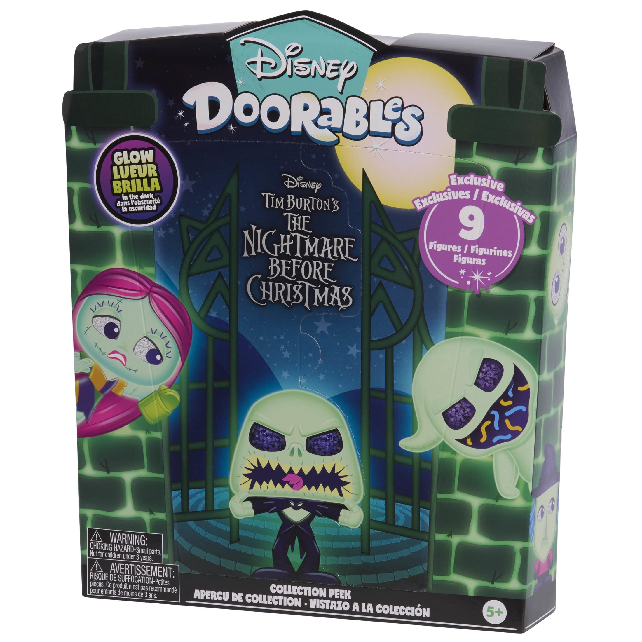 Disney Doorables The Nightmare Before Christmas Collection Peek, Glow-in-the-Dark Collectible Figures (9 Pack, 1.5 in) peg15