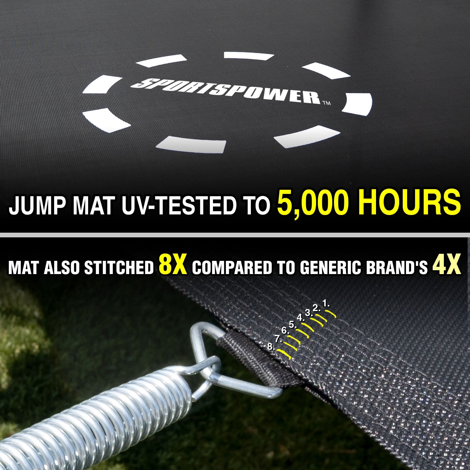 Tru-Jump 10 ft Round Trampoline with Safety Enclosure and Jump Mat (Blue, 10 ft) 9xu92