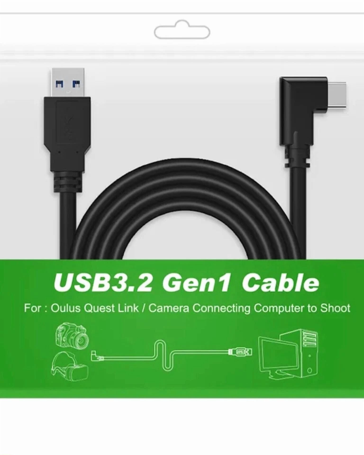 Rhea USB-C to USB-A Charging Cable, Right Angle Connector, High-Speed Data Sync (20 ft) 3v1vi