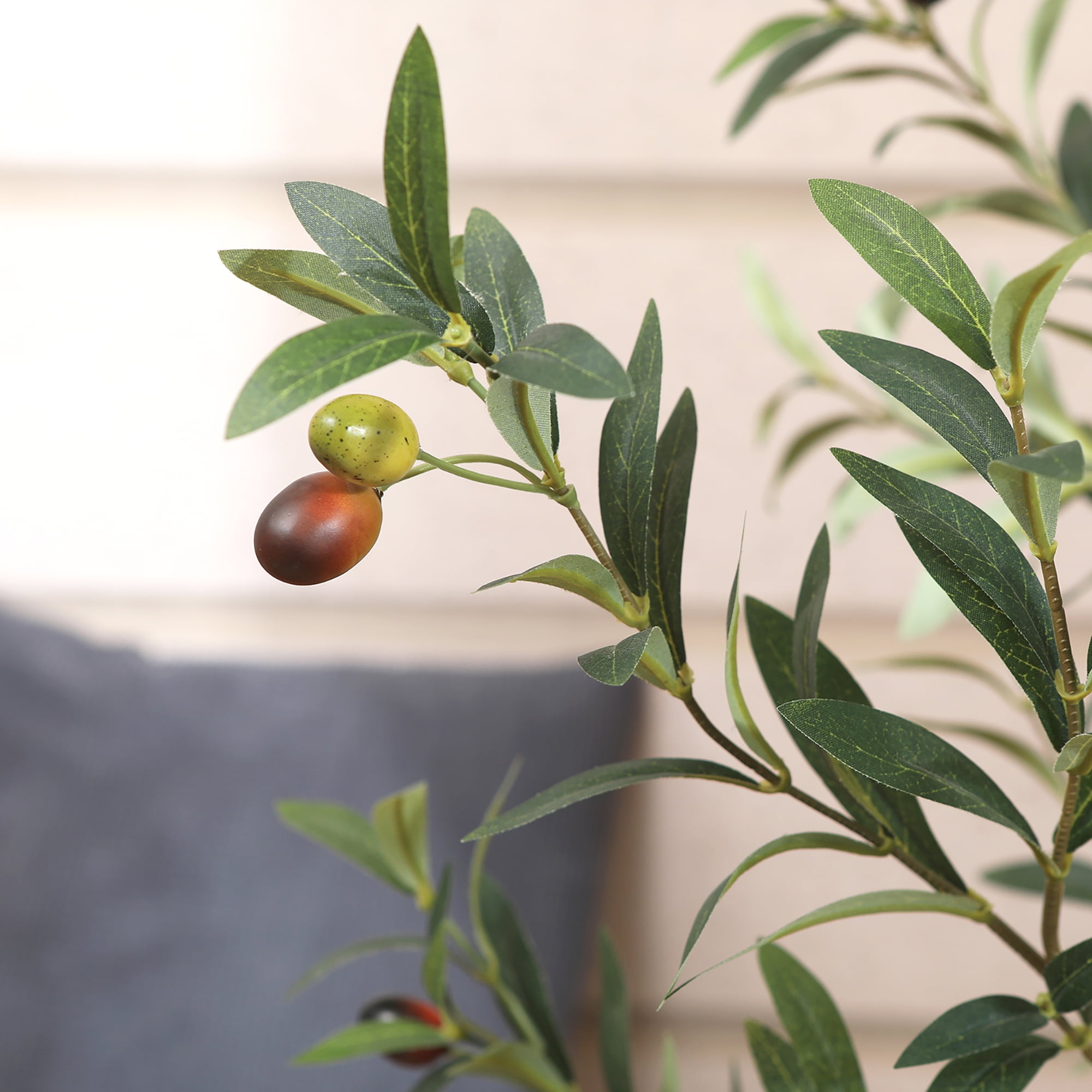 DR.Planzen Artificial Olive Tree, Lifelike Faux Plant with Natural Wood Trunk for Indoor Home Office Decor (6 ft) ww8bg