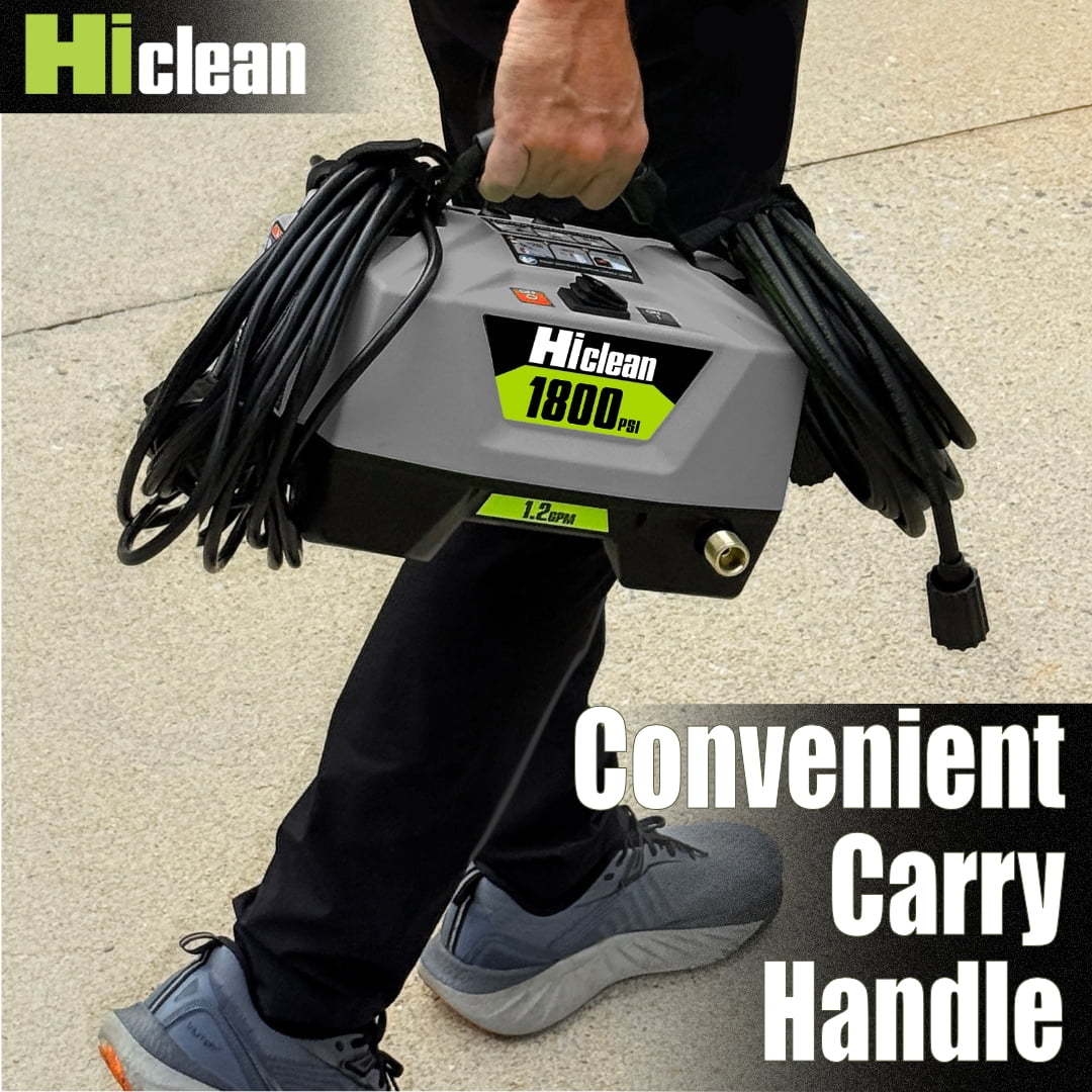 Hiclean 1800 PSI Electric Pressure Washer, Compact Power Cleaner with Foam Cannon and 20 ft Hose 4yu3s