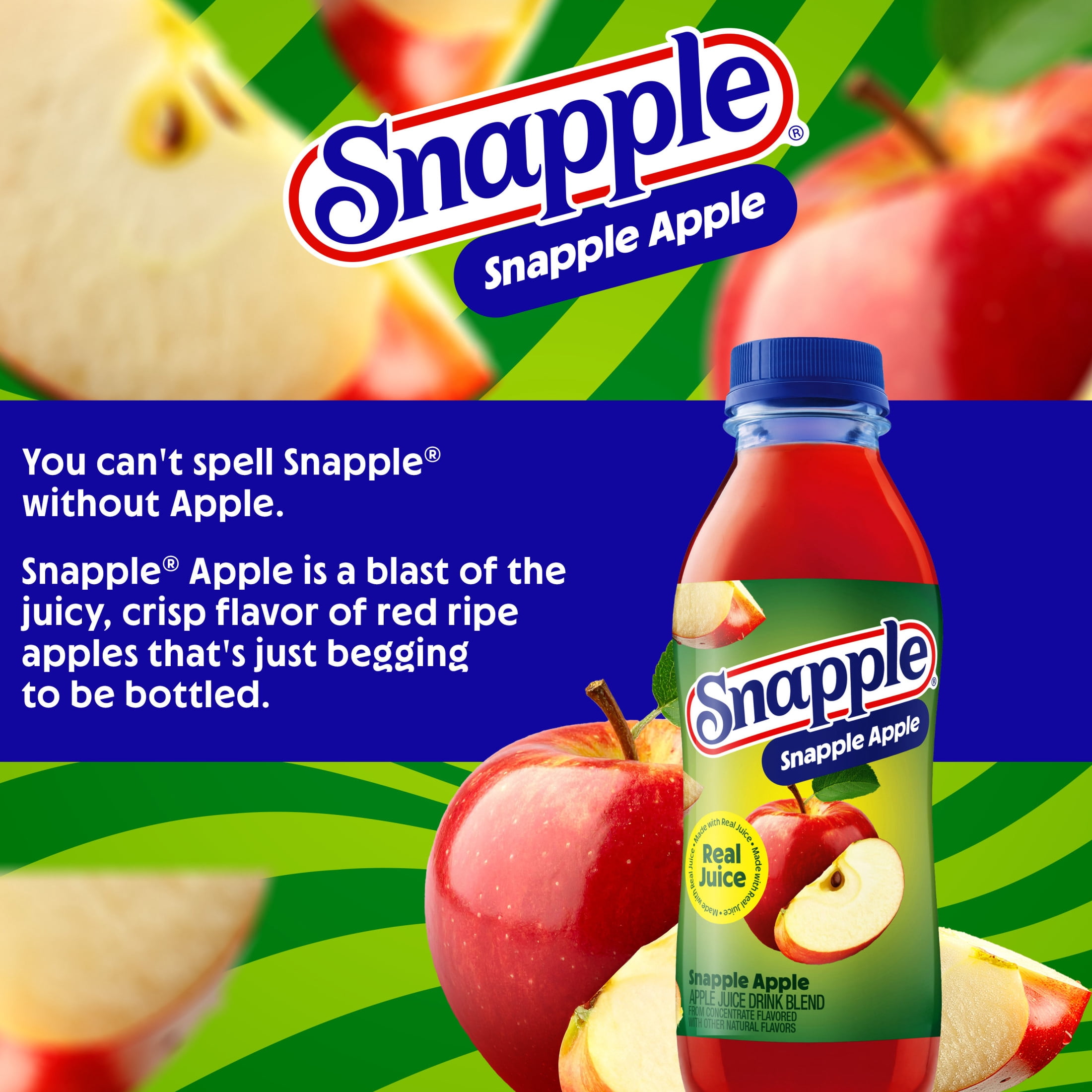Snapple Apple Juice Drink, Crisp Refreshing Fruit Beverage (6 Pack, 16 fl oz) jide6