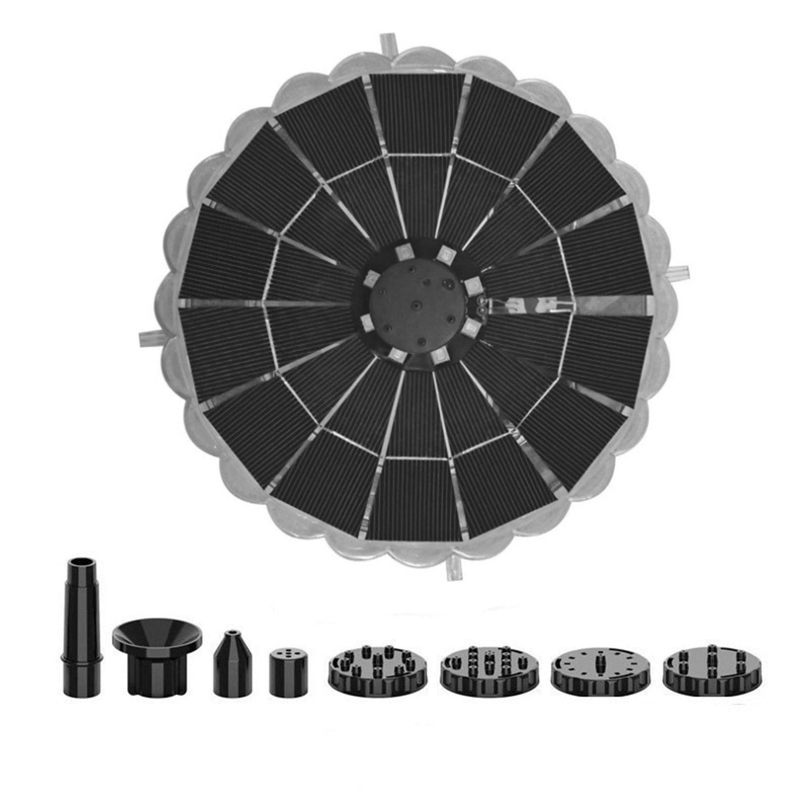 Flyylvoe Solar Bubbler Fountain with LED Lights (Floating Water Pump, 6 Spray Nozzles, 25.6 in Max Height) 8mdp9