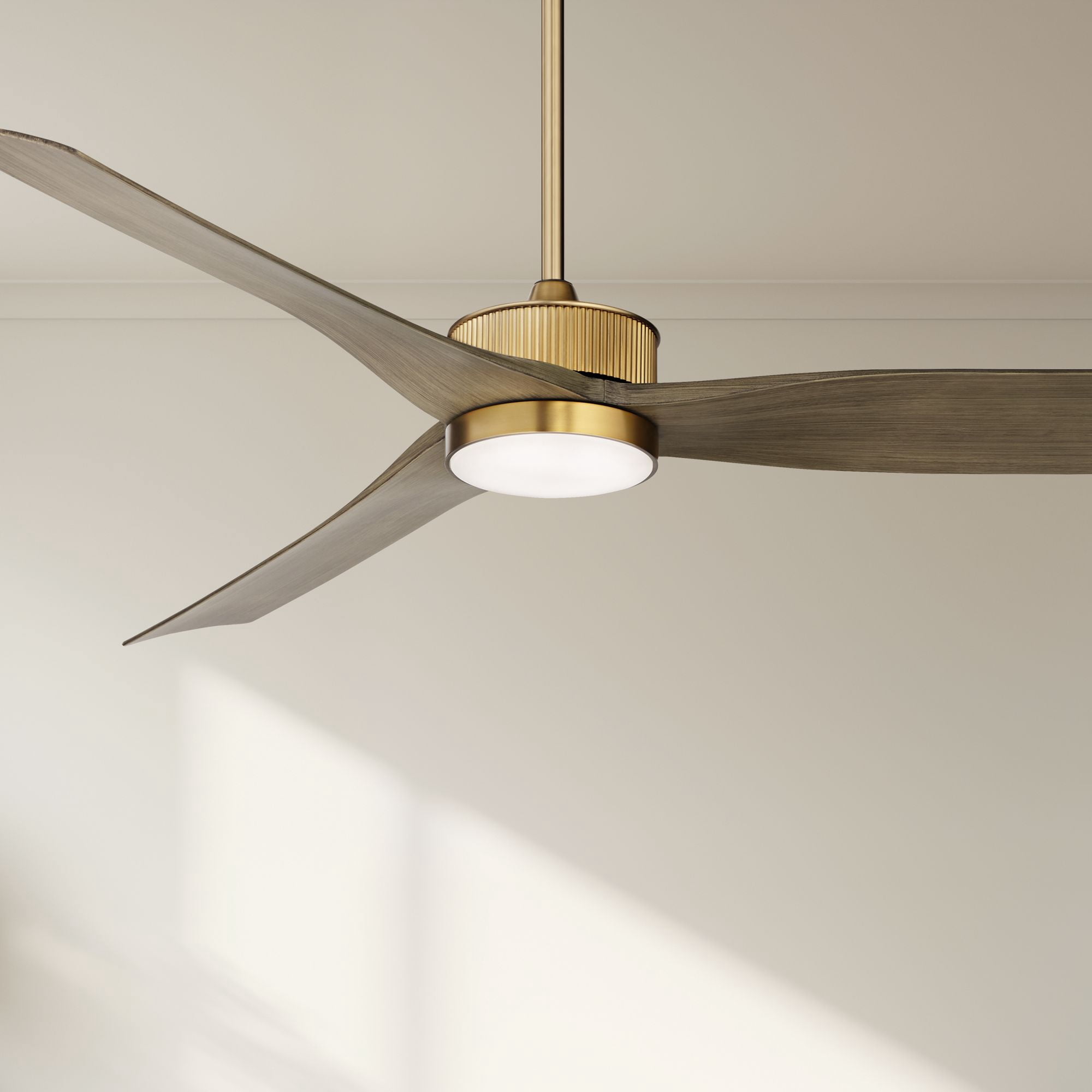 Casa Vieja Montage Modern Indoor Outdoor Ceiling Fan with Dimmable LED Light and Remote Control (Warm Brass, 60 in) o0wwv