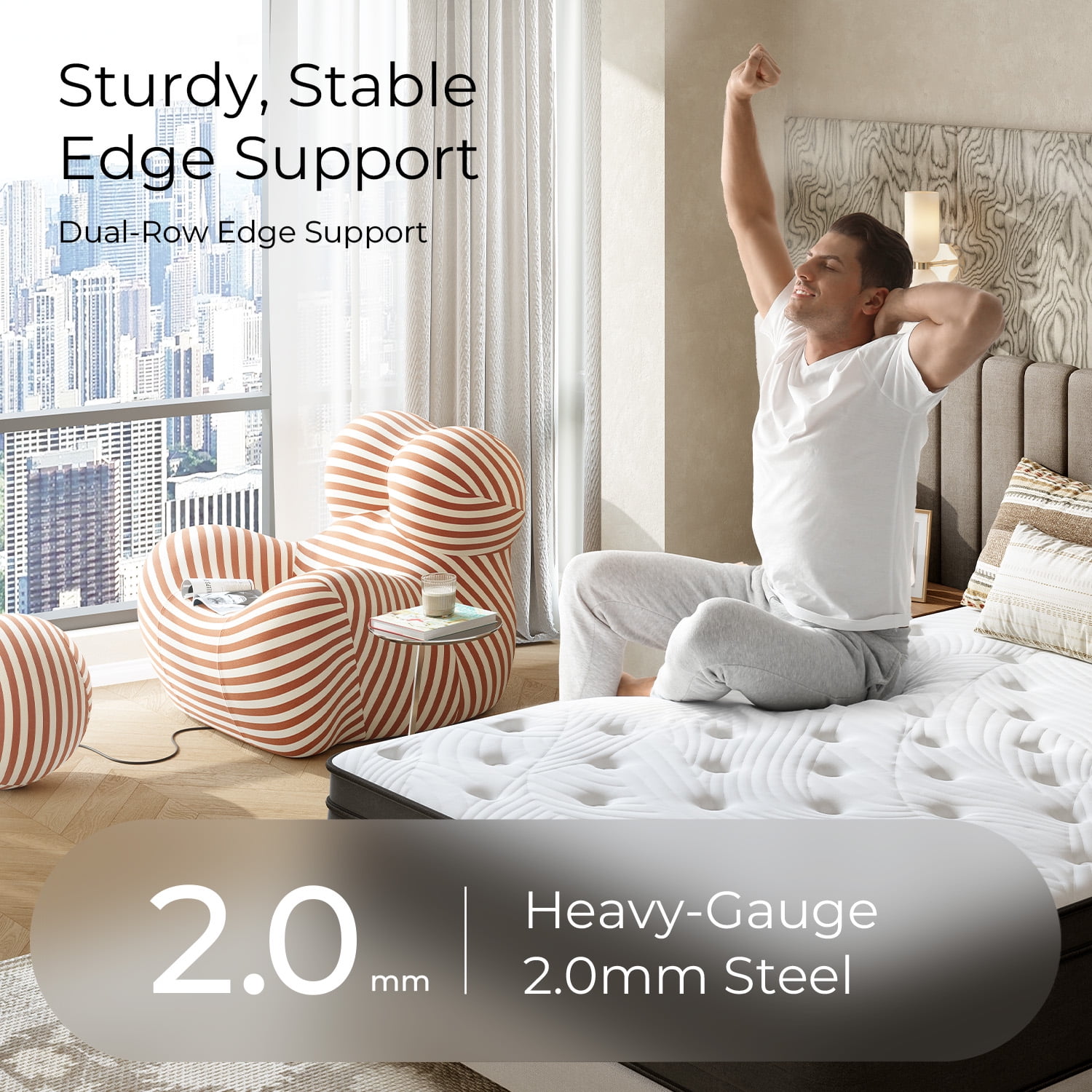 SweetNight Twilighty Hybrid Mattress, Pillow Top Cooling Memory Foam with Individually Wrapped Coils (Queen, 12 in) un0c9