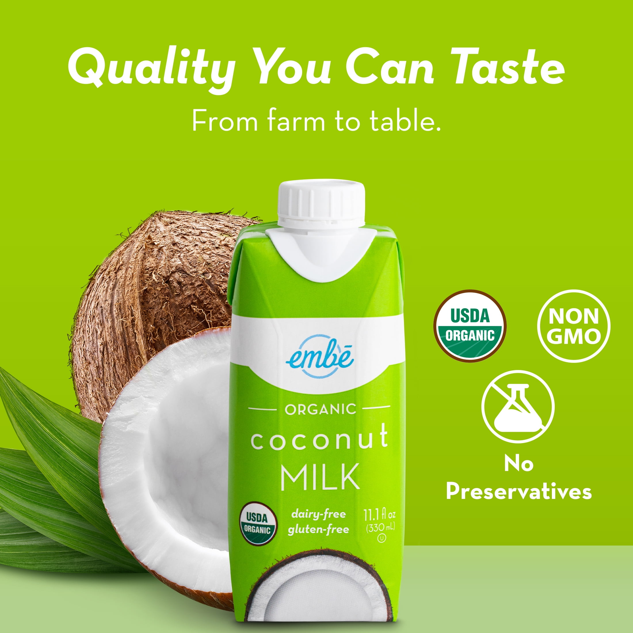 embē Organic Unsweetened Dairy-Free Coconut Milk (11.1 fl oz) 6trf2