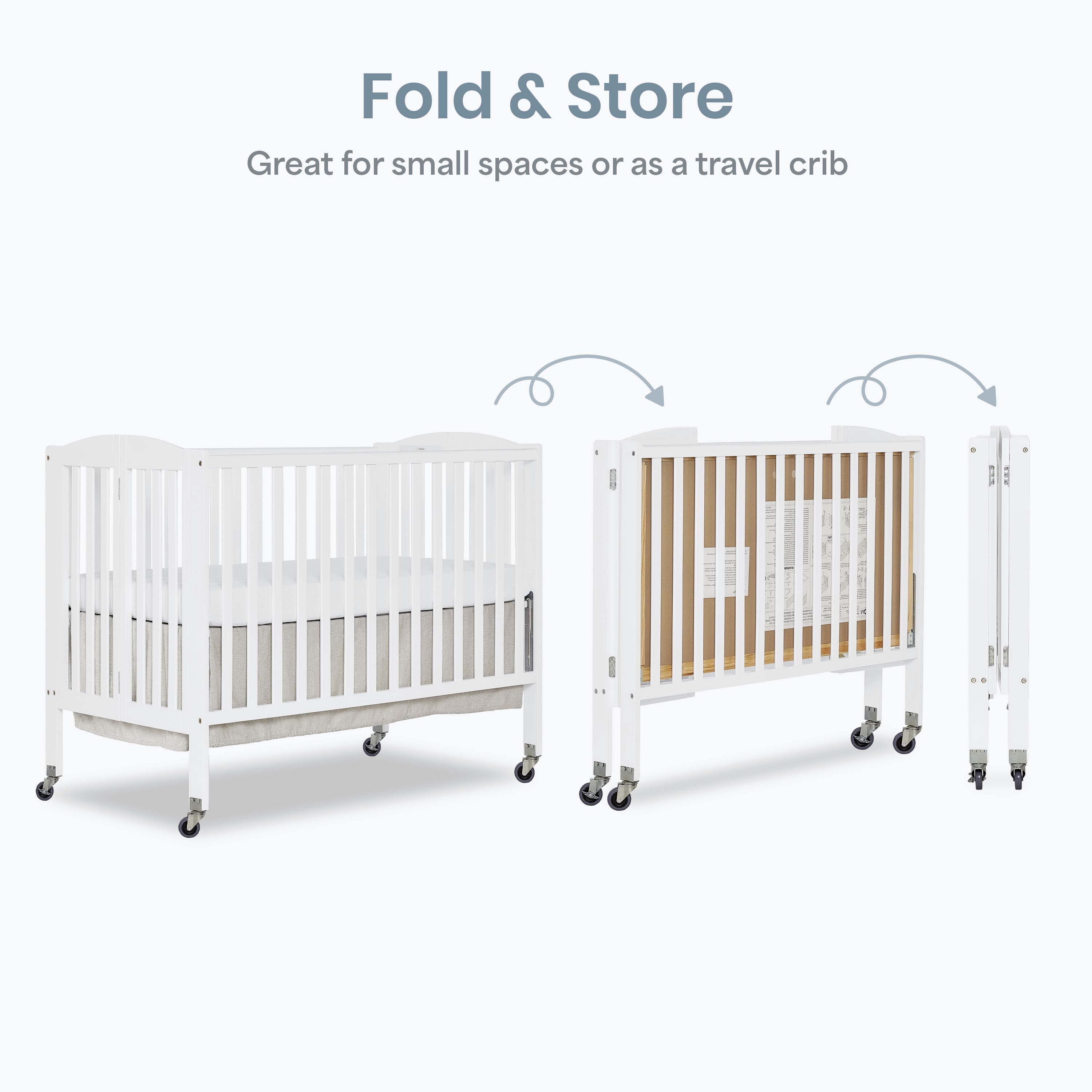 Dream On Me Folding Full Size Convenience Crib (White, 53 in x 31 in x 46 in) gzjba