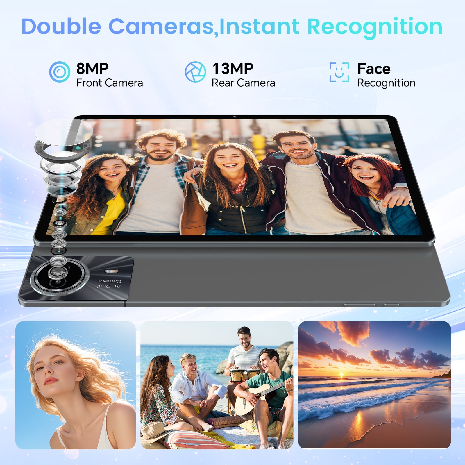 ODEA S11 Android 14 Tablet, 11 inch IPS Display, 16GB RAM, 256GB Storage, Octa-Core Processor, Wi-Fi & 4G LTE (Grey, 11 in) mu4p0