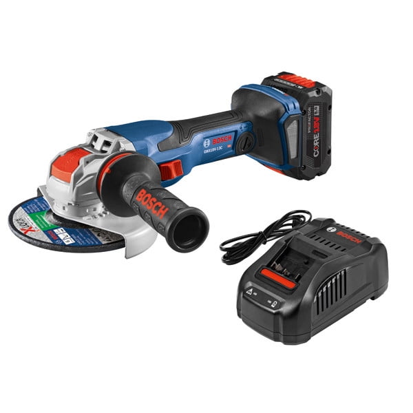 Bosch PROFACTOR 18V Cordless Angle Grinder Kit with X-LOCK Technology (5 in. to 6 in., 8.0 Ah Battery, Refurbished) fs3jh