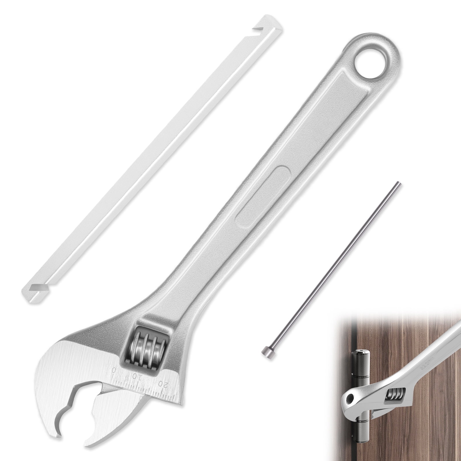 Adifare Stainless Steel Door Hinge Adjustment Tool with Pin Remover for 0.51 to 0.71 in Knuckles (Silver) wjjrk