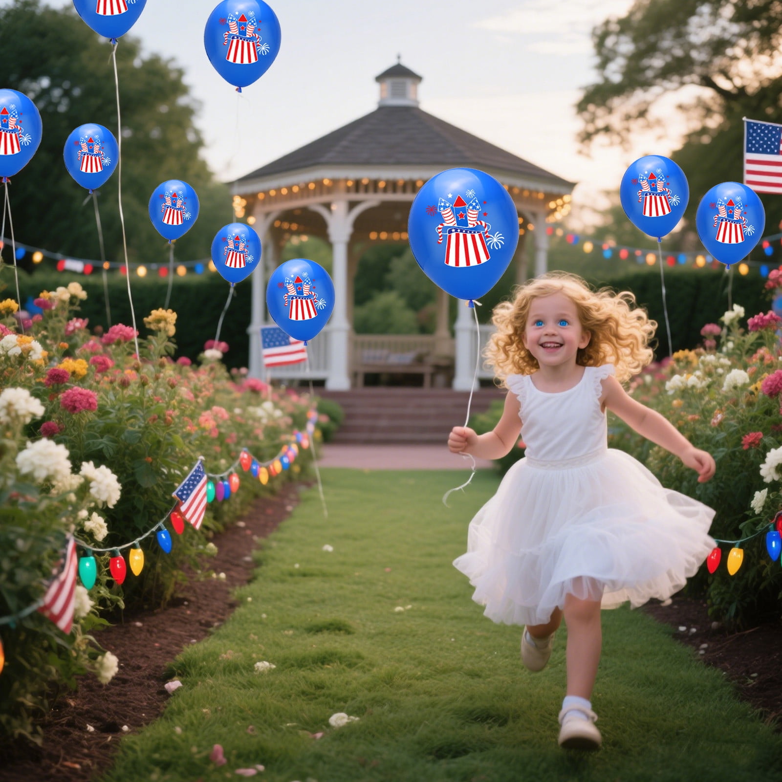 Twfbrm 4th of July Patriotic Party Balloons Set, Red White and Blue Latex Decorations with Confetti (30 Pack, 12 in) o3nw4