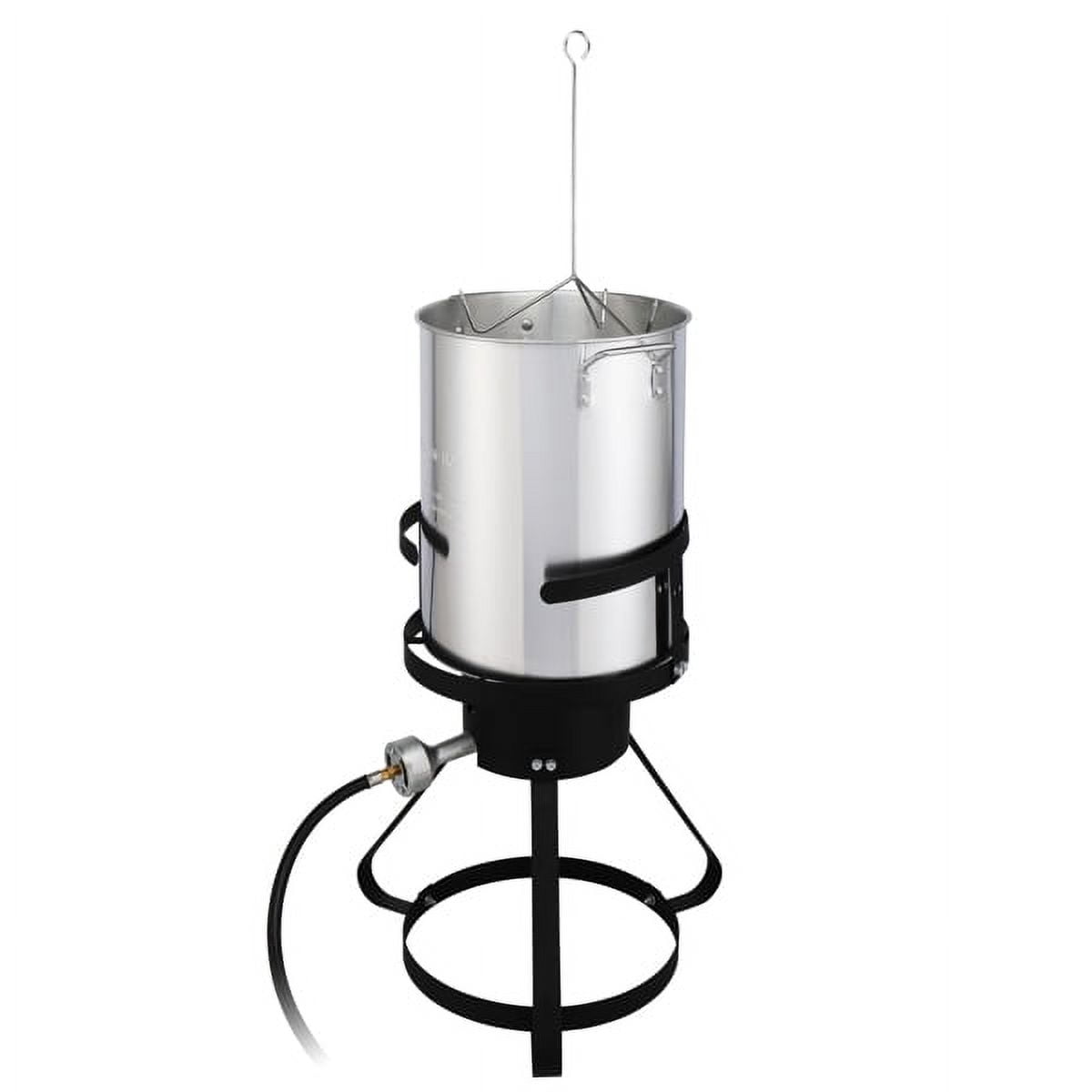 AMEEL Outdoor Gas Fryer Cooking Station with 30qt and 10qt Pots (Black, 13 in x 32 in) o1q1e