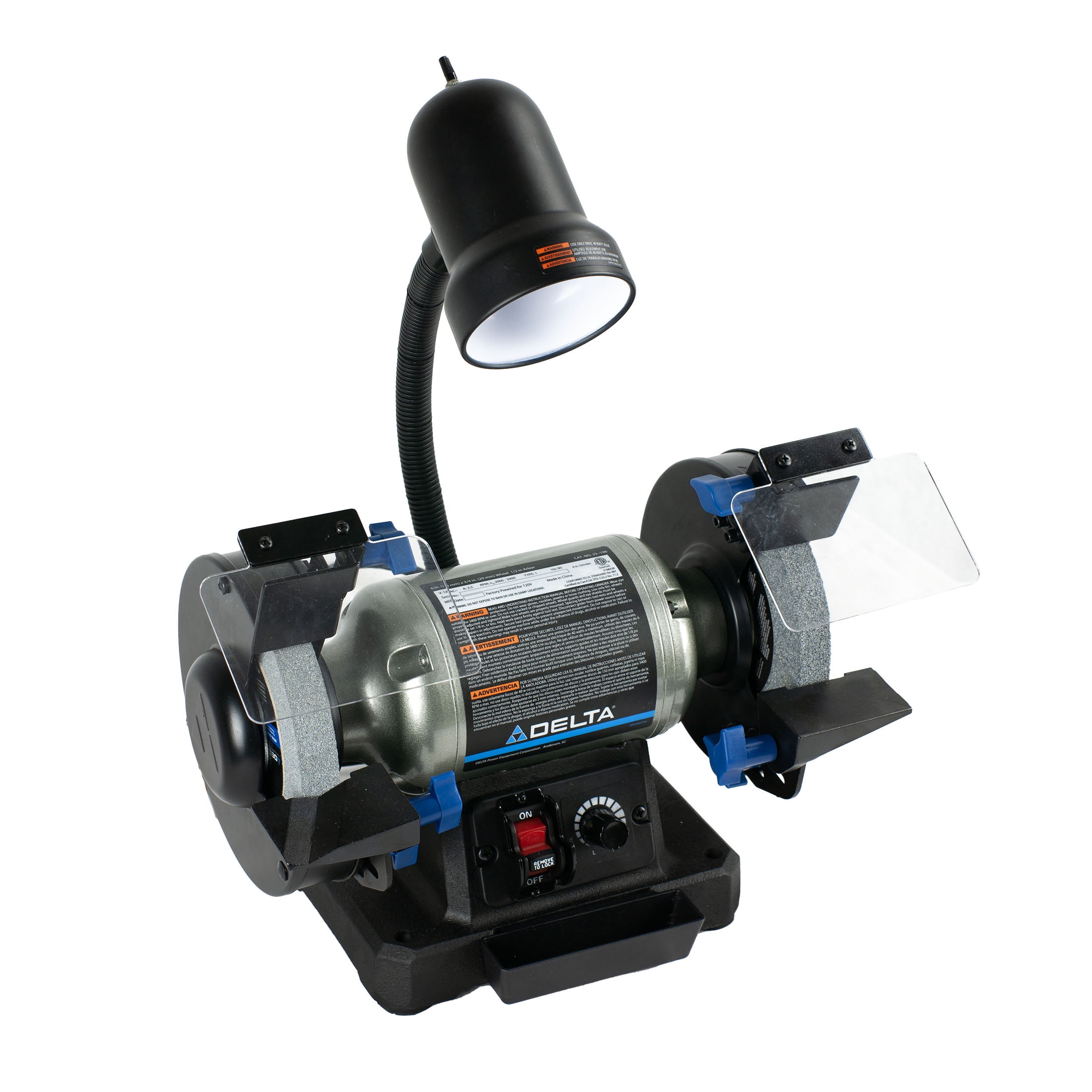 Delta 6 inch Variable Speed Bench Grinder with Work Light (Silver, 1 Unit) 6m73j