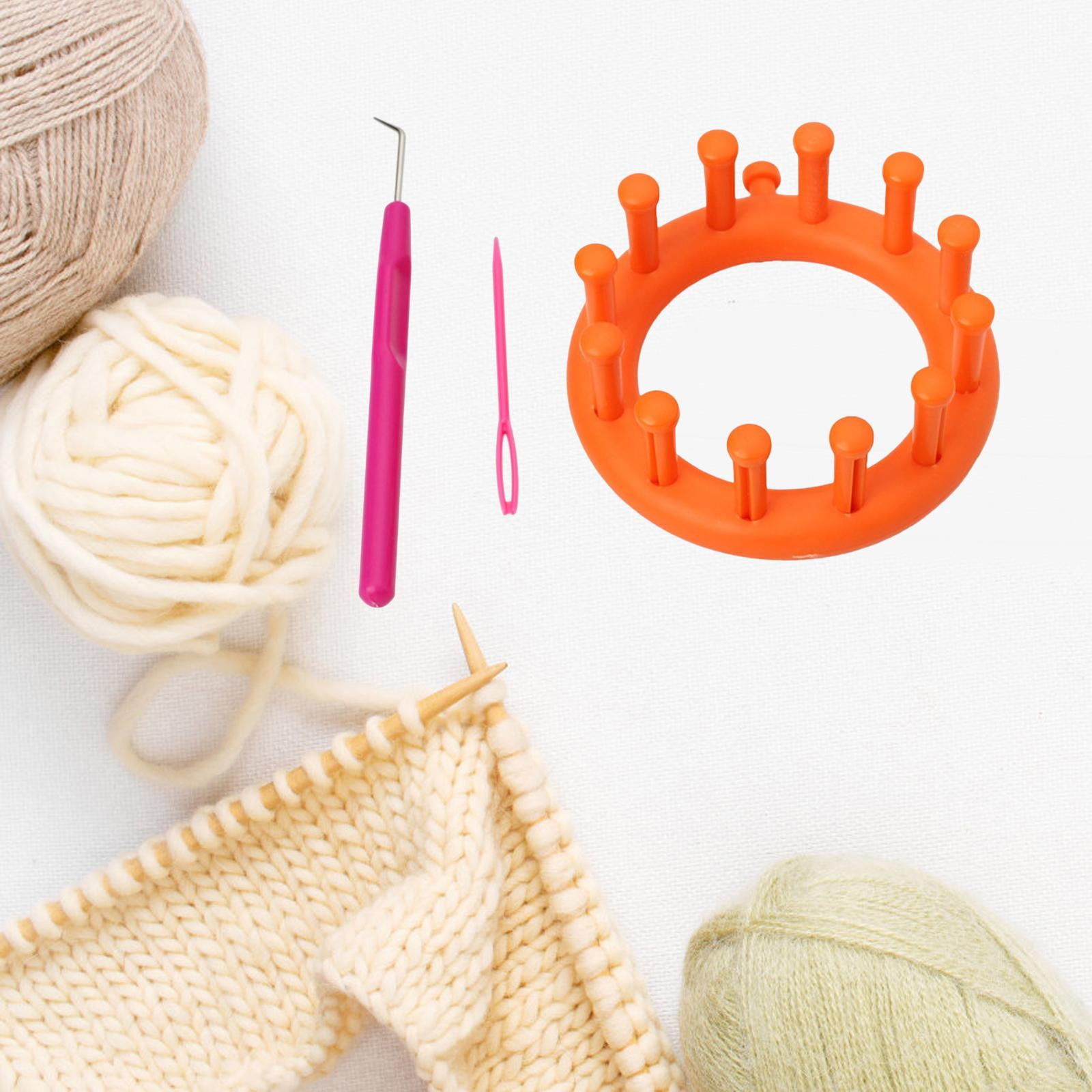 GUOOL Round Knitting Loom Set for DIY Yarn Crafts (Orange, 3.5 in) mow2f