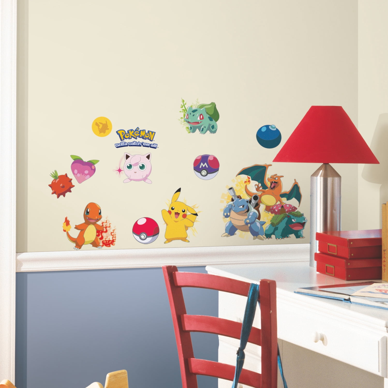 RoomMates Pokemon Wall Decals Peel and Stick Decor (Multi, 24 Count, 8.75 in x 10 in) 4cuyn