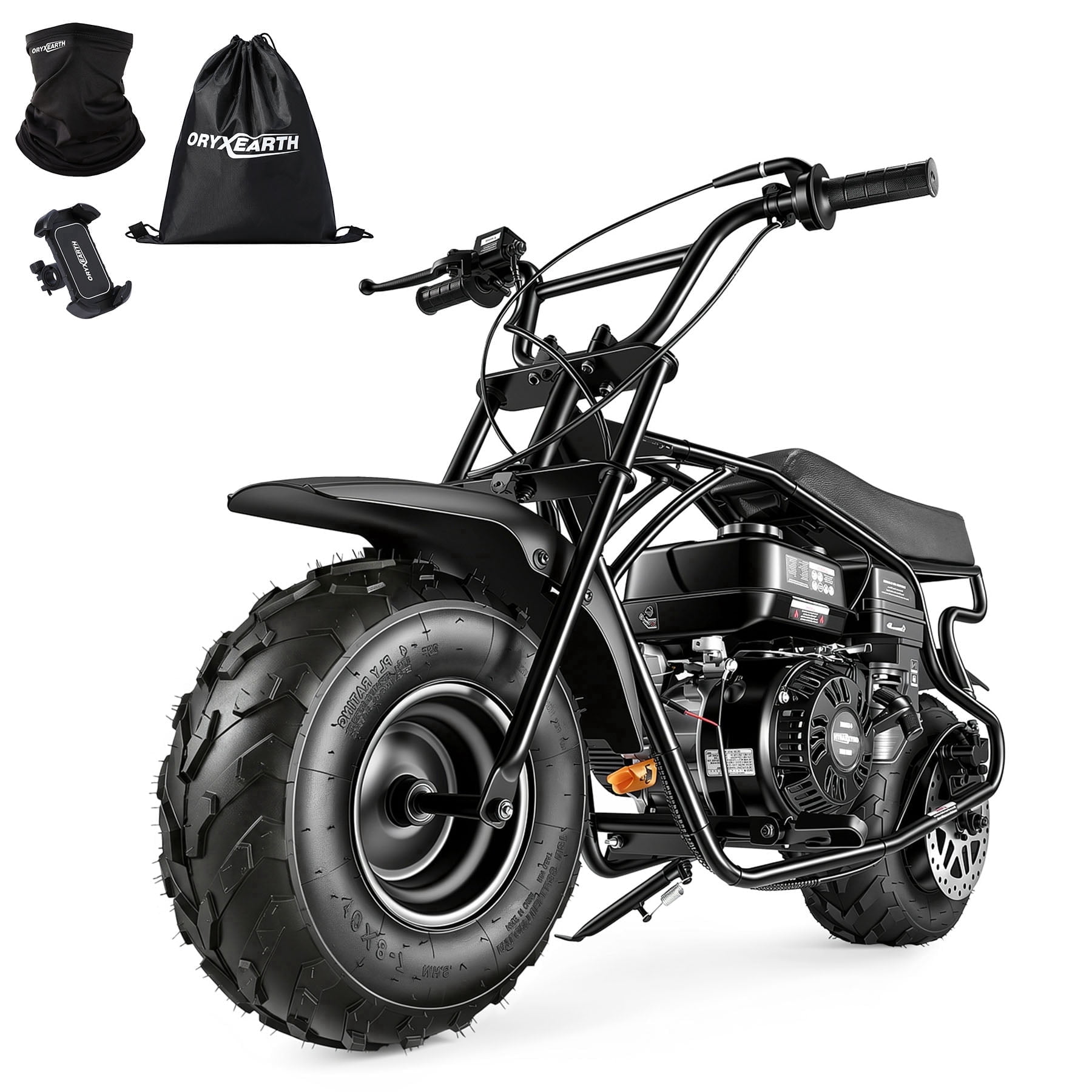 Oryxearth BRM200-2 4-Stroke Gas Powered Minibike, Off-Road Trail Dirt Bike for Adults and Teens (Black, 200 lb Capacity) iqjxm