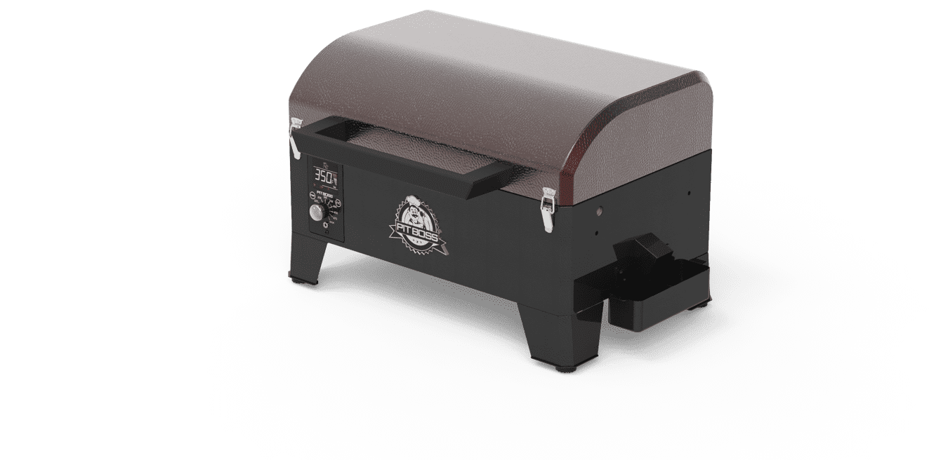 Pit Boss Portable Tabletop Pellet Grill, Wood Pellet Fueled BBQ Smoker (Mahogany, 256 sq in) no8hy