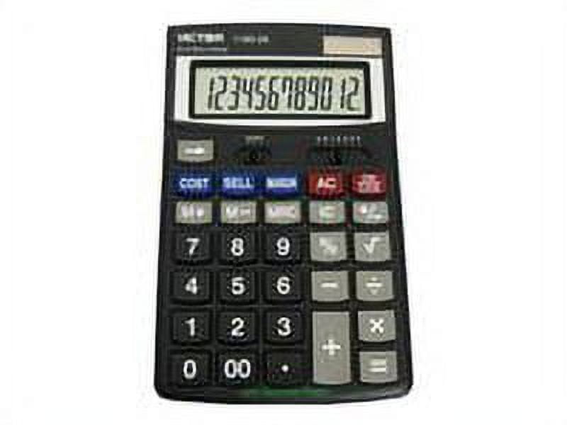 Victor Technologies 12-Digit Desktop Calculator with Adjustable Angle LCD Display (Black, 1 Count) y8061