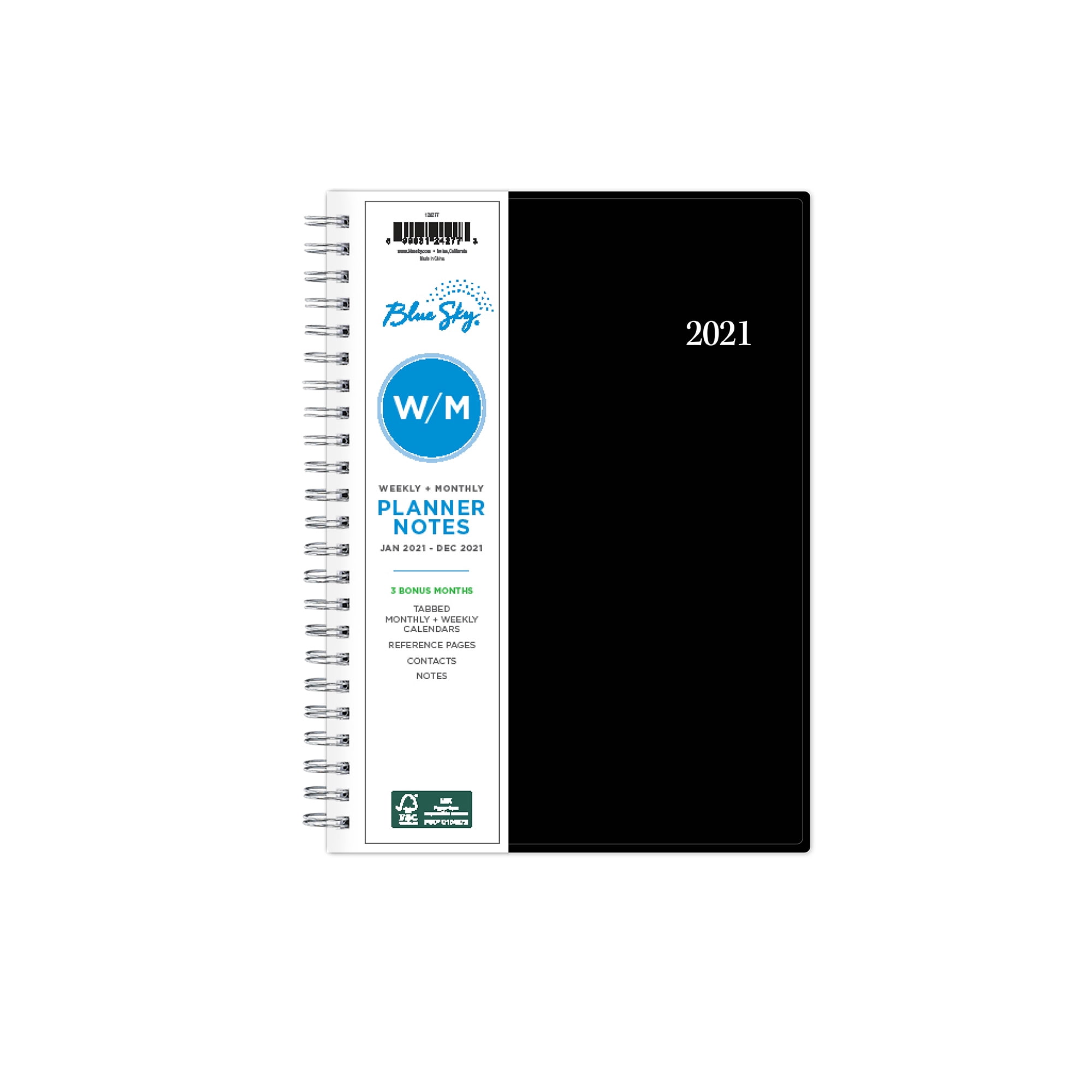 Blue Sky Enterprise Weekly and Monthly Planner, Dated January to December 2021 (Blue, 5.875 in x 8.625 in) 3qdsj