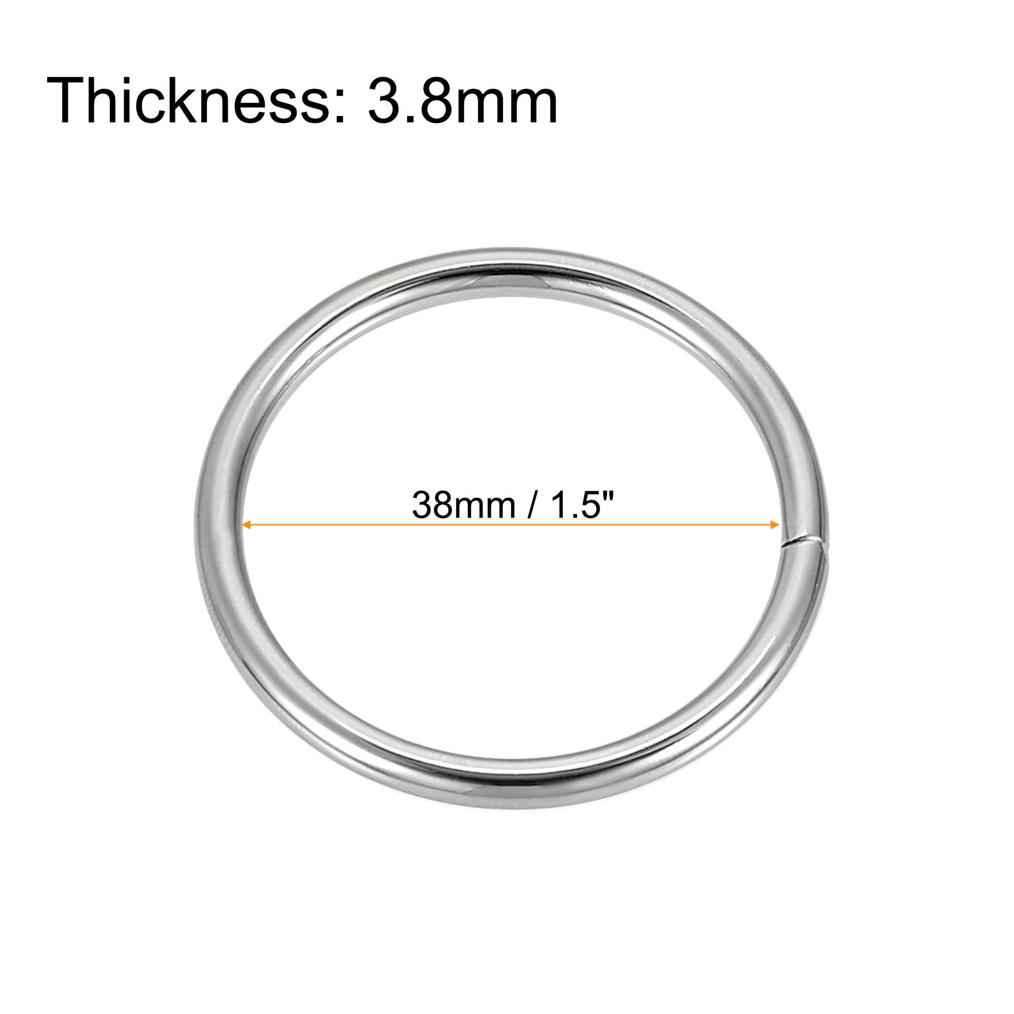Uxcell Metal O-Rings for DIY Crafts and Hardware Projects (Silver, 1.5 in ID, 15 Pack) 9g21y