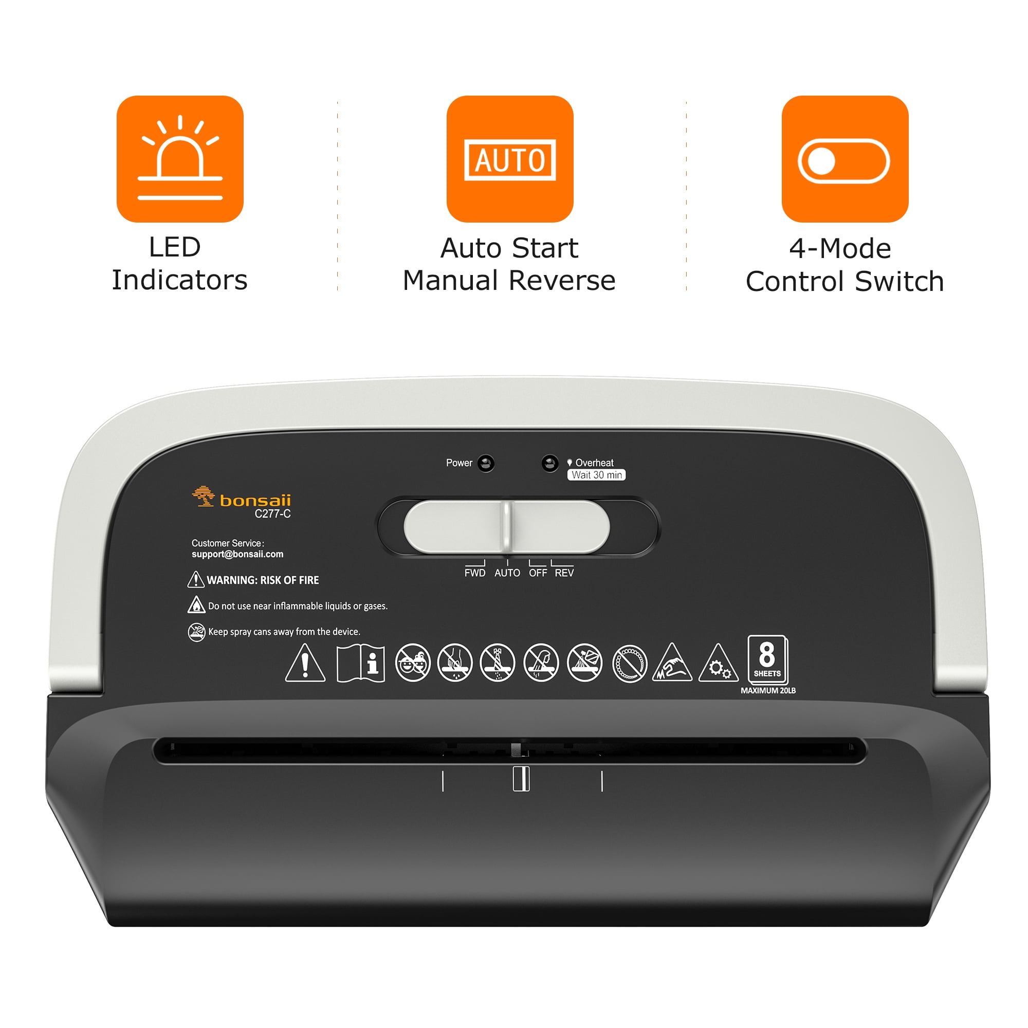 Bonsaii C277-C 8-Sheet Cross-Cut Paper Shredder for Home Office (3.4 Gallon) yqyfb