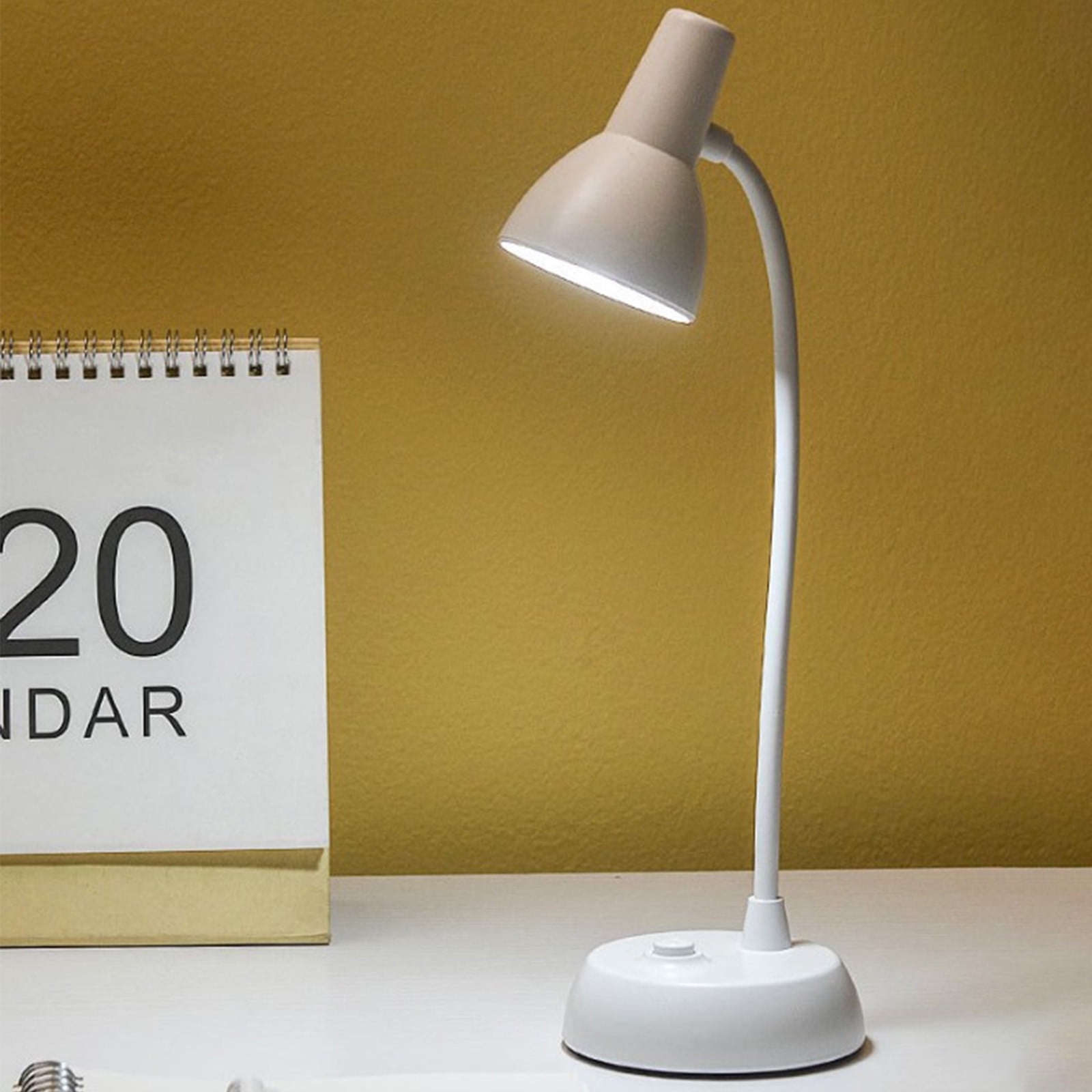 DXSSXC LED Eye Protection Table Lamp, Adjustable Gooseneck Reading Light for Study and Dorm (White, 12.4 in) 9op5c