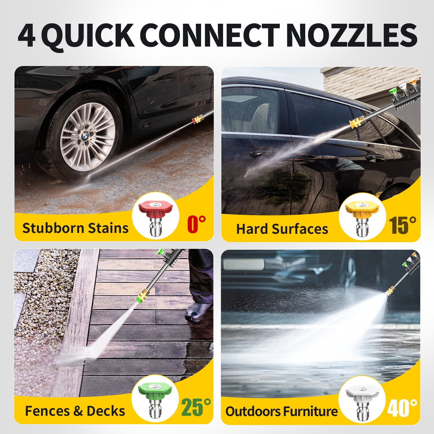 Flybrother Electric Pressure Washer with Foam Cannon and 4 Quick-Connect Nozzles (35 ft Hose, 20 ft Power Cord) flpzd