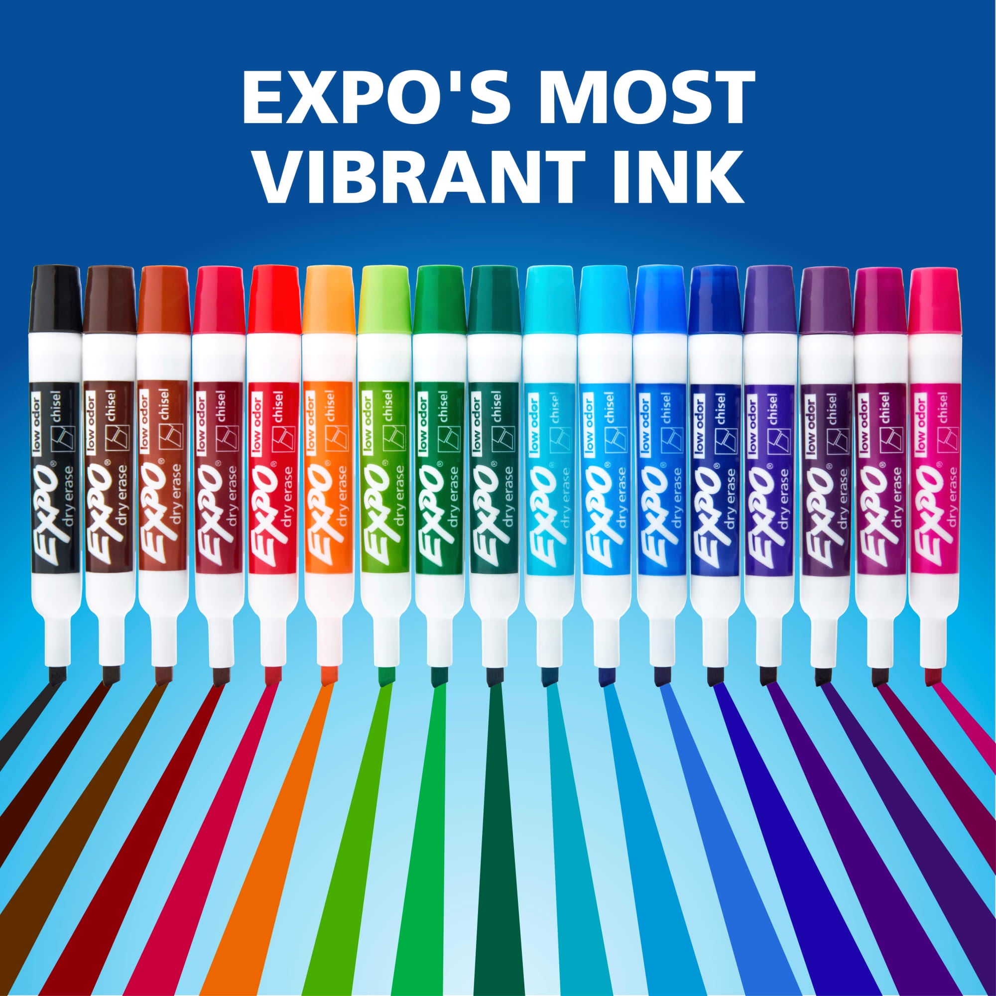 Expo Low Odor Dry Erase Markers, Chisel Tip, Assorted Colors (12 Count) mdomq