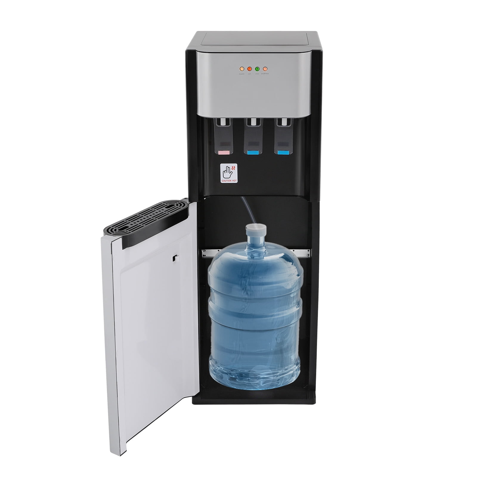 Generic Bottom-Loading Water Dispenser with Hot, Room & Cold Temperature Settings (Silver, Floor Standing) zxhnc