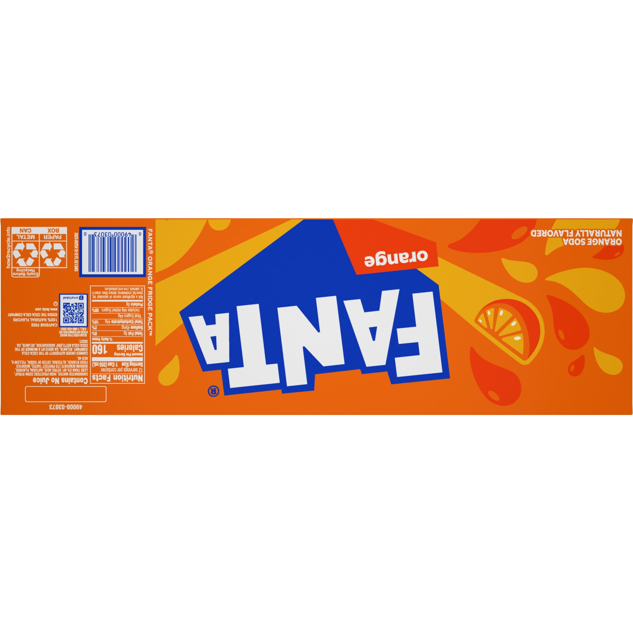 Fanta Orange Soda Pop, Refreshing Fruit Flavored Soft Drink (Orange, 12 fl oz, 12 Pack) 7wowa