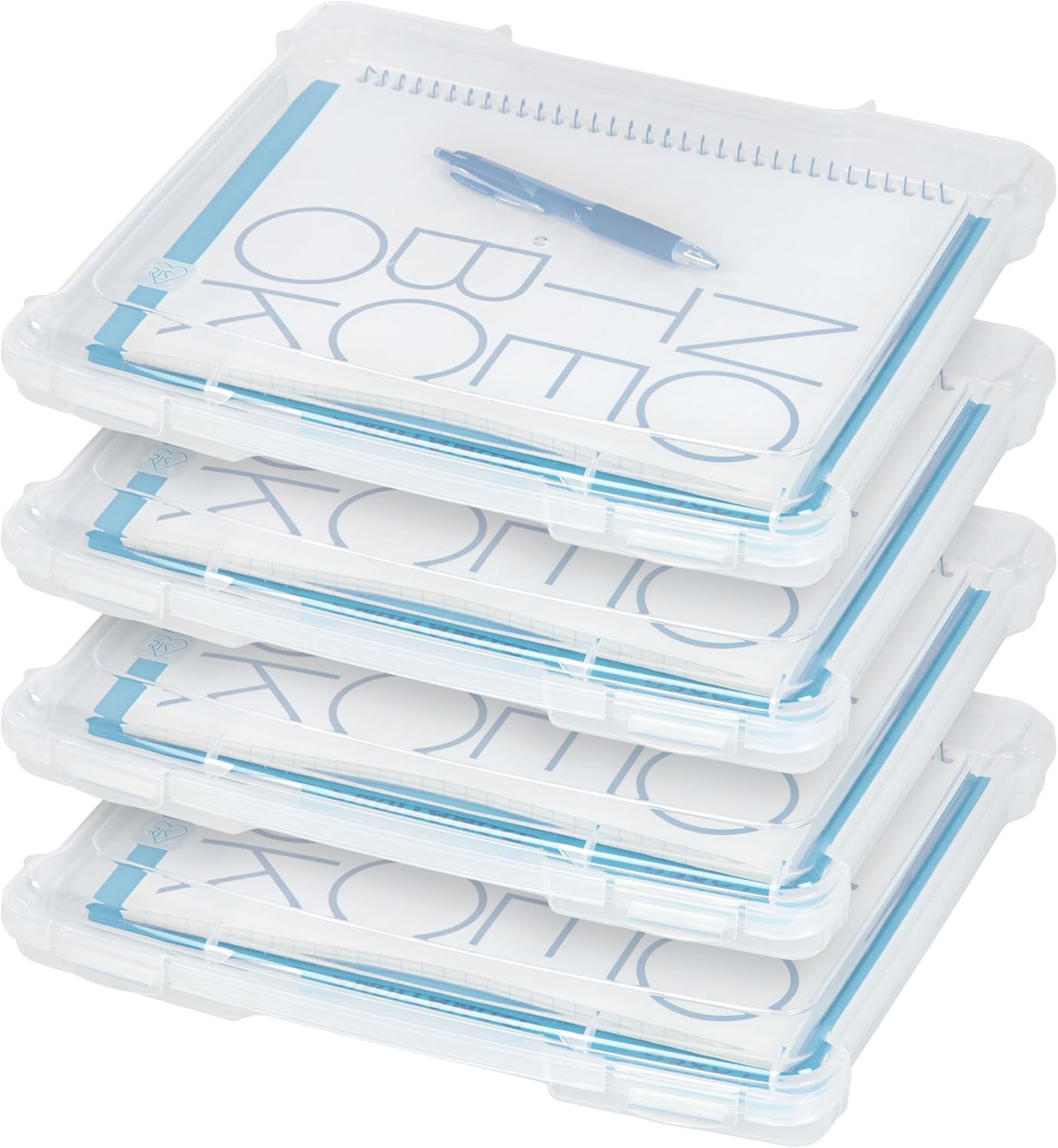 IRIS USA Board Game and Craft Storage Box with Snap-Tight Latch Lid (Clear, 4 Pack) nfuvs