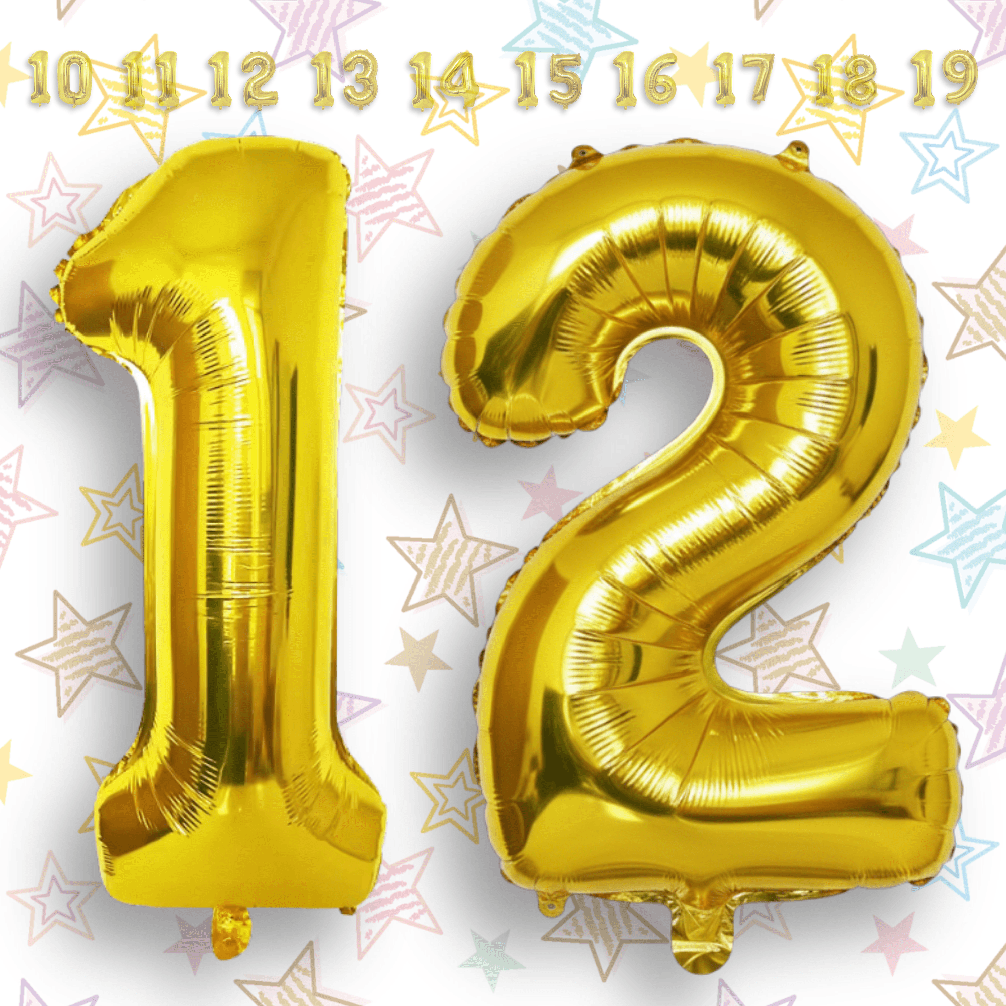PARTY BALLOONS DELIVERY Gold Number 12 Mylar Foil Balloon (Gold, 40 in) odown