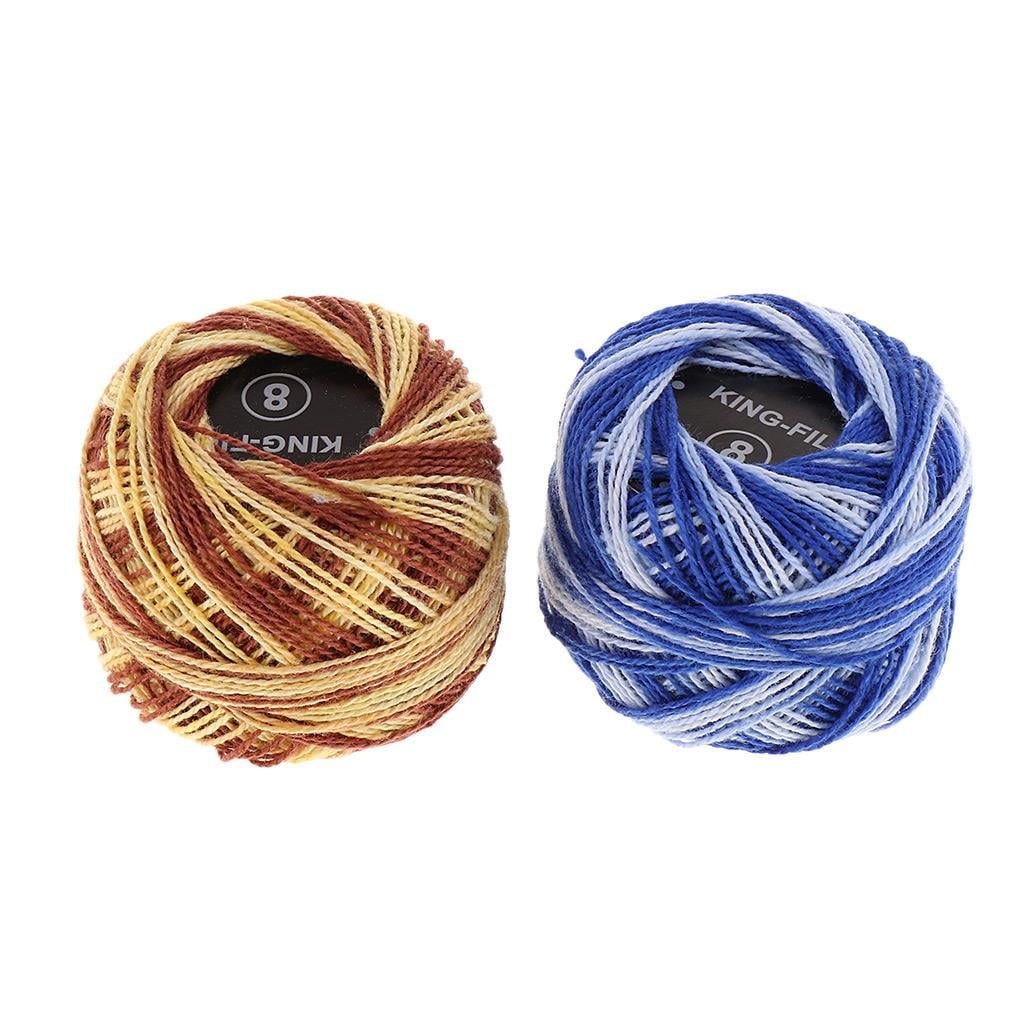 DYNWAVE Crochet Thread Set (Assorted Colors, 16 Pack) Size 8 Embroidery Floss for Needlepoint and Cross Stitch 74lz7
