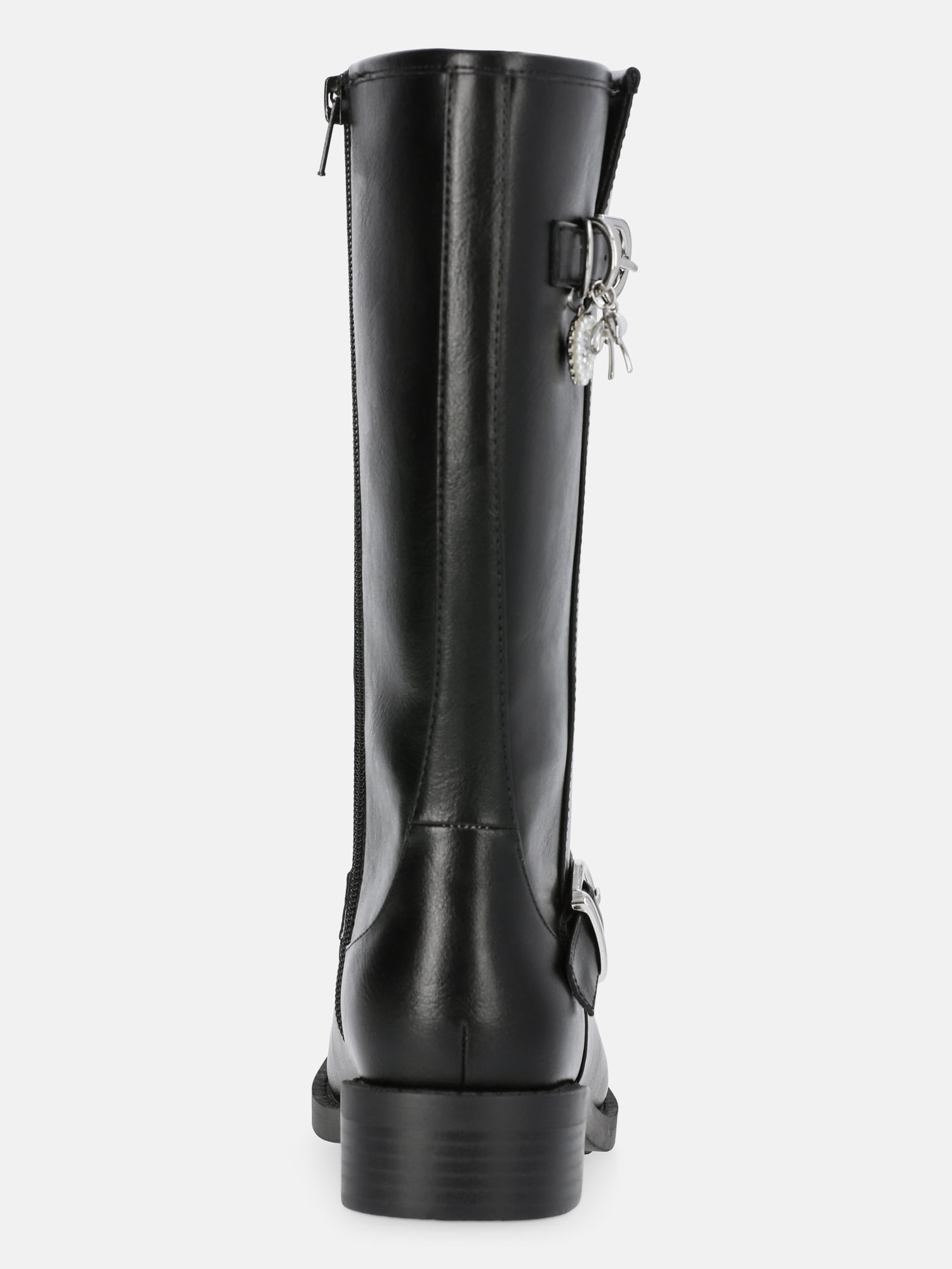 Madden NYC Girls Moto Boots Fashion Ankle Booties with Buckle Straps (Black, 4 US Big Kid) voduz