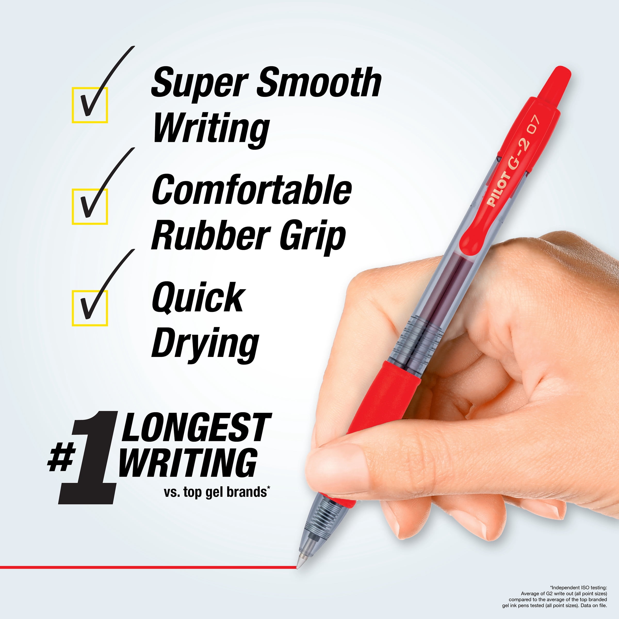 Pilot G2 Premium Gel Roller Pens, Fine Point 0.028 in, Red (12 Pack) z3gqp