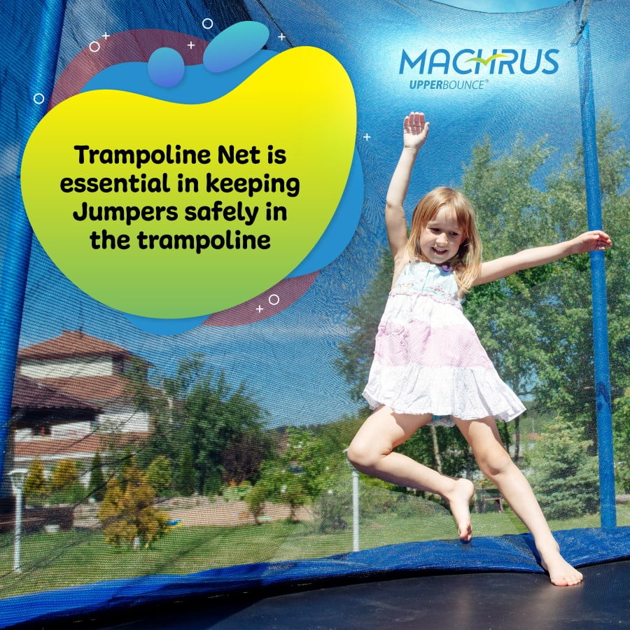 Machrus Upper Bounce 14 ft Trampoline Safety Net Replacement (Black, 14 ft) 3gmv0