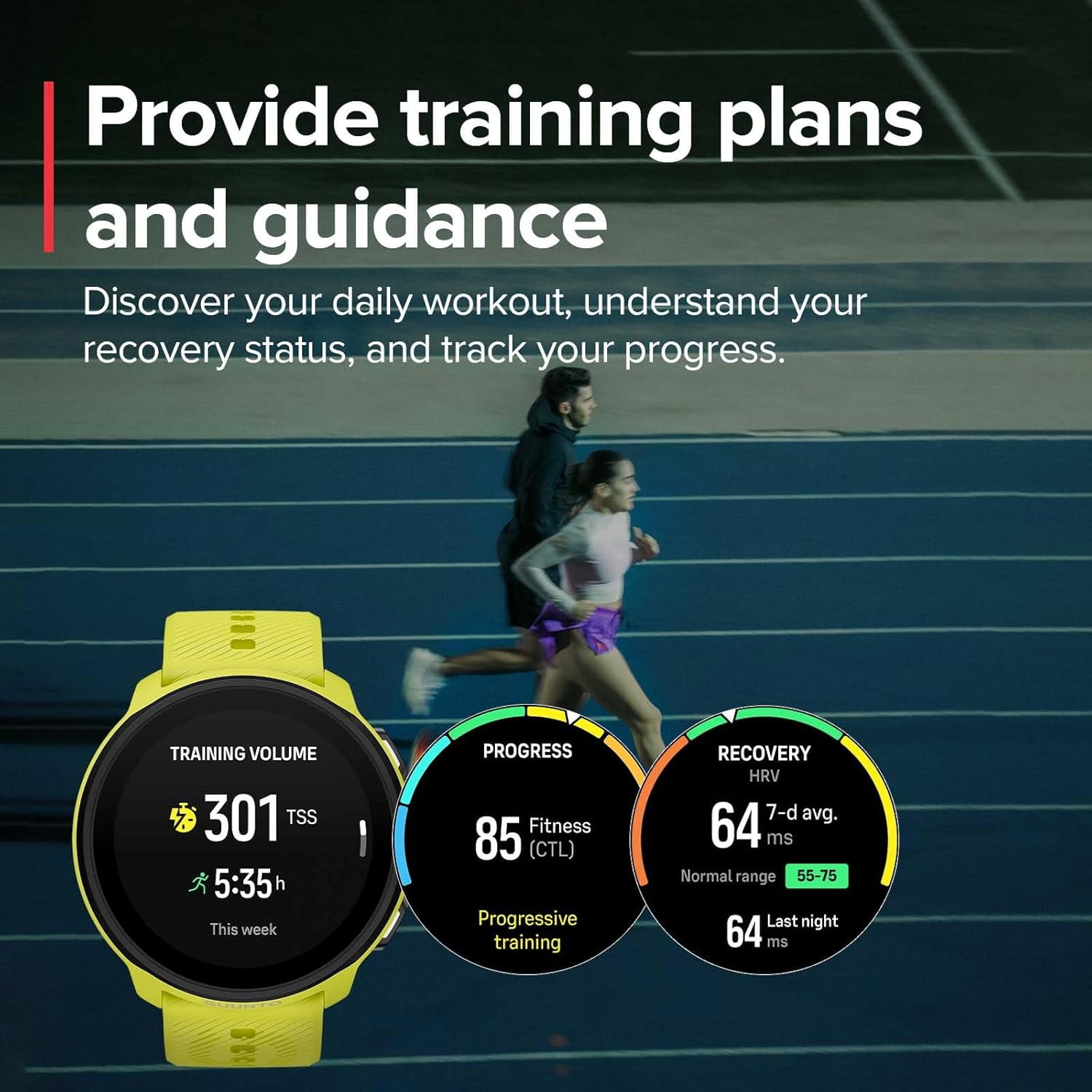 Suunto Run GPS Sports Watch with AMOLED Touchscreen and Silicone Strap (Lime, One Size) l1up8