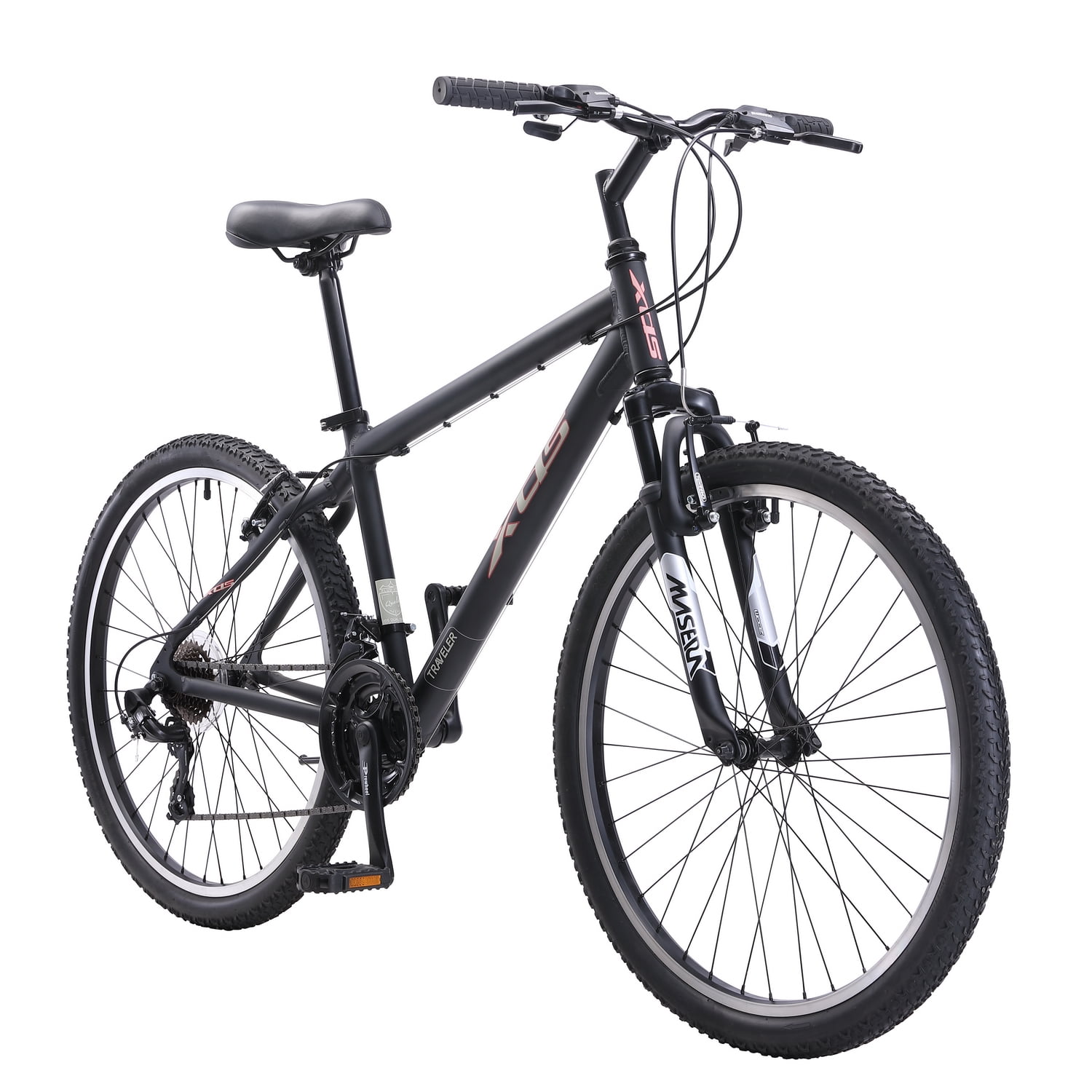 XDS Traveler Mountain Bike, 21-Speed Aluminum Frame, All-Terrain Performance (Matt Black, 26 in) p5tvc