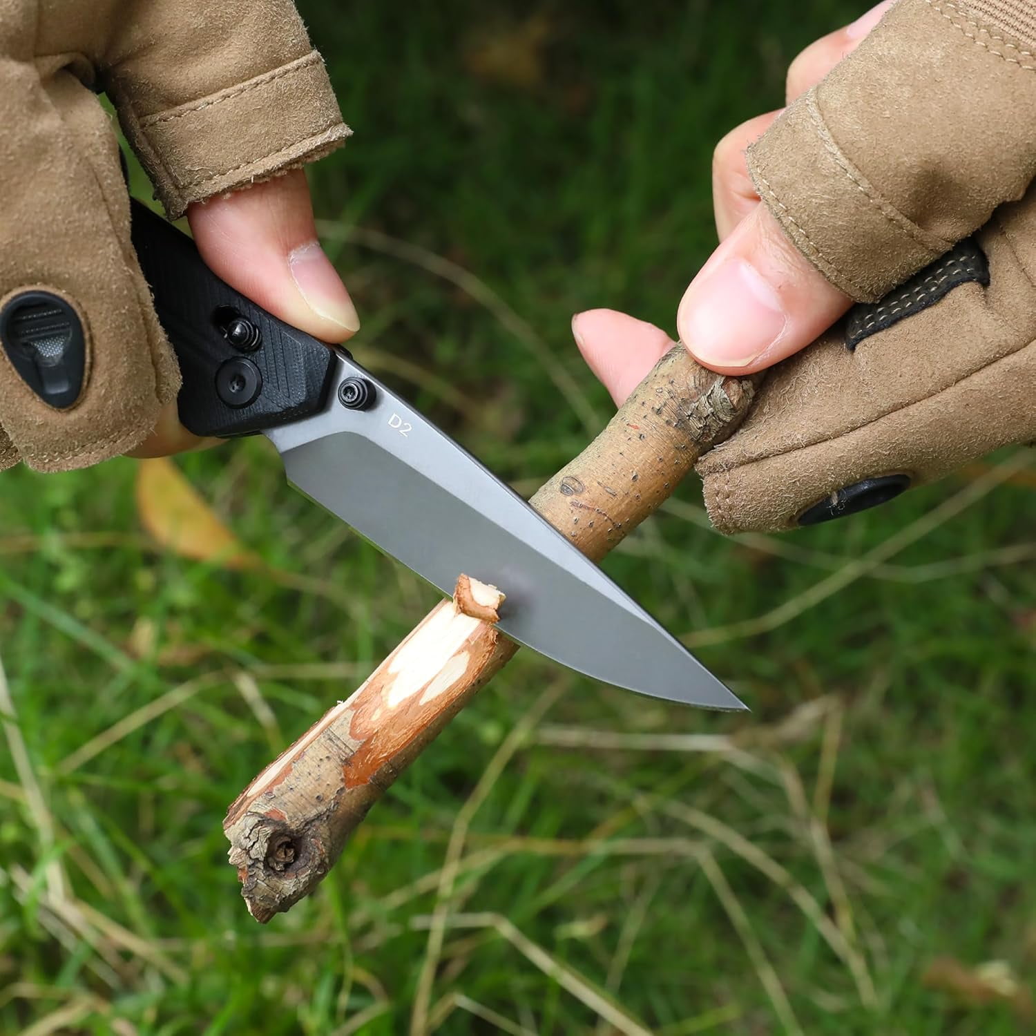 FLISSA Folding Pocket Knife, D2 Steel Blade with G10 Handle, EDC Utility Tool for Camping and Hiking (Black, 4.57 in) 0gqxu