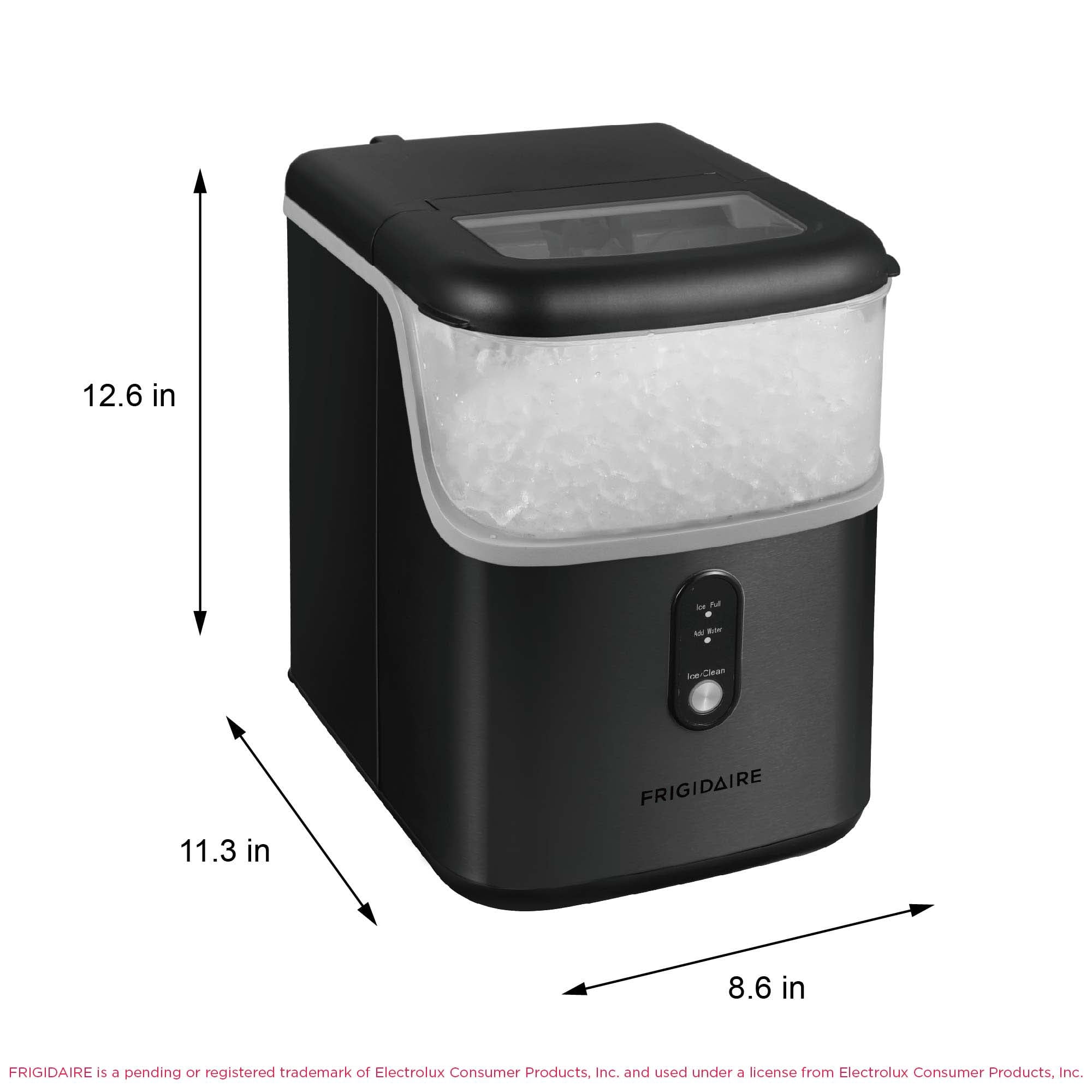 Frigidaire Countertop Nugget Ice Maker, Self-Cleaning Portable Ice Machine with Touch Controls (Black Stainless Steel, 33 lb Daily Capacity) kgs51