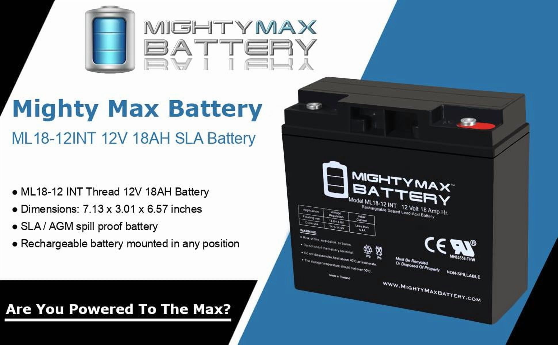 Mighty Max Battery 12V 18AH Sealed Lead Acid Replacement for Bright Way BW-12180 (7.13 in x 3.01 in x 6.57 in) qfmz9