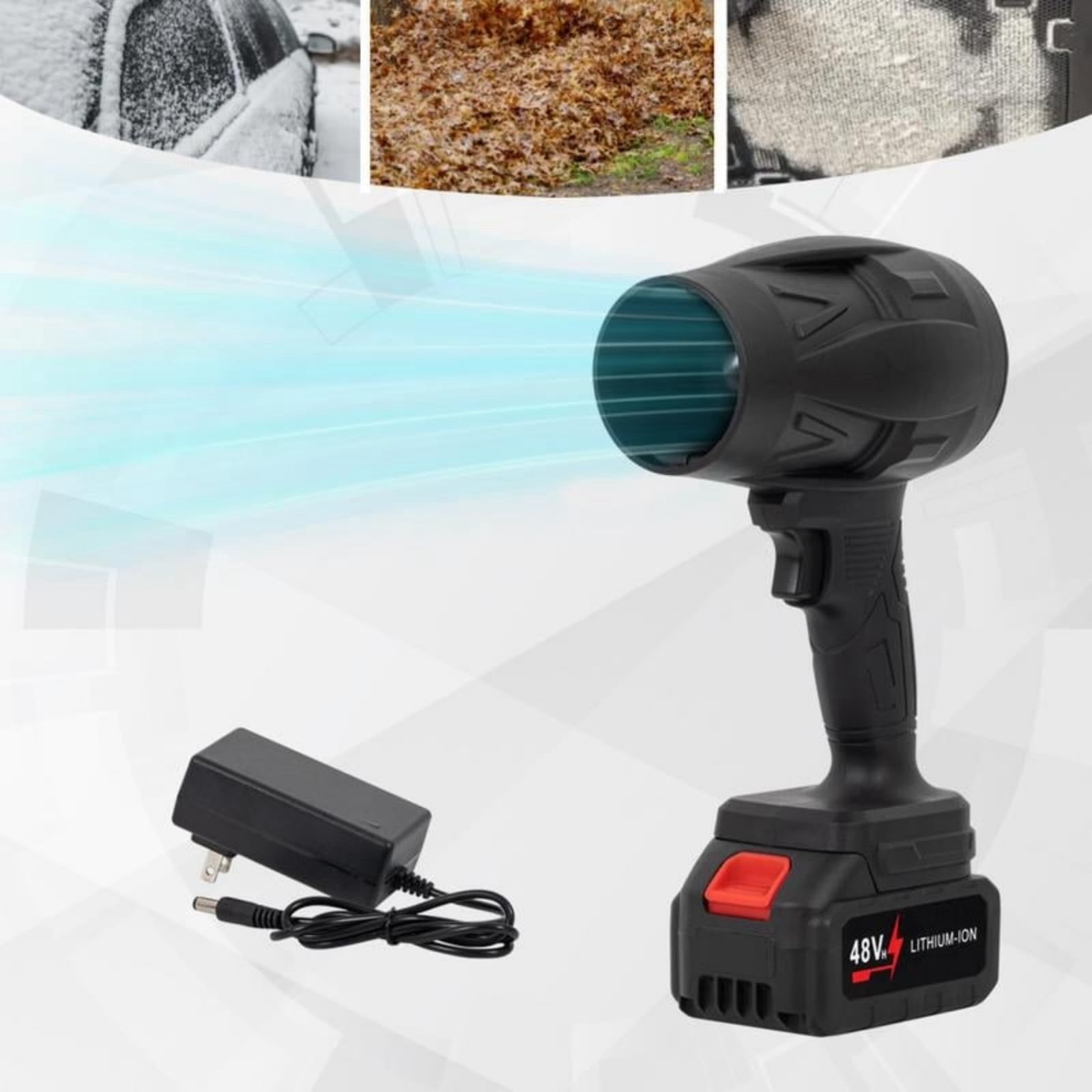 Industries Blower Cordless High-Velocity Air Duster for Car Detailing and Surface Cleaning (Black, 1 Unit) 4pnfs