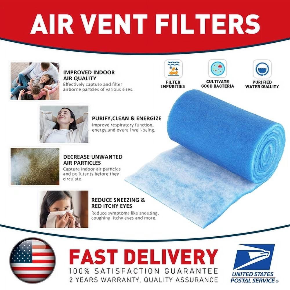 Flint MERV 8 Triple Vent Filter Kit for HVAC Furnace and Ceiling Grilles (2 Pack) ri5mc
