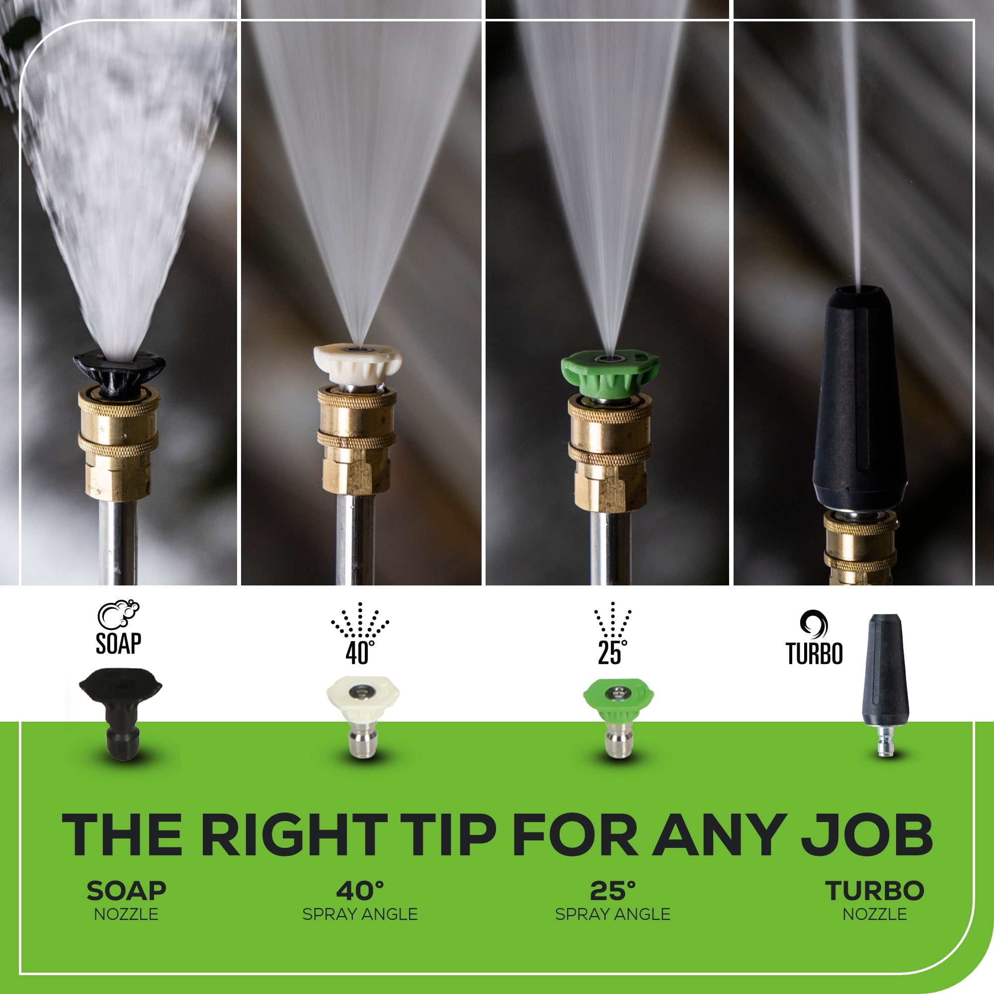 Greenworks 1900 PSI Electric Pressure Washer with 1.2 GPM Flow Rate and 4 Quick-Connect Nozzles (13 Amp) 518ae